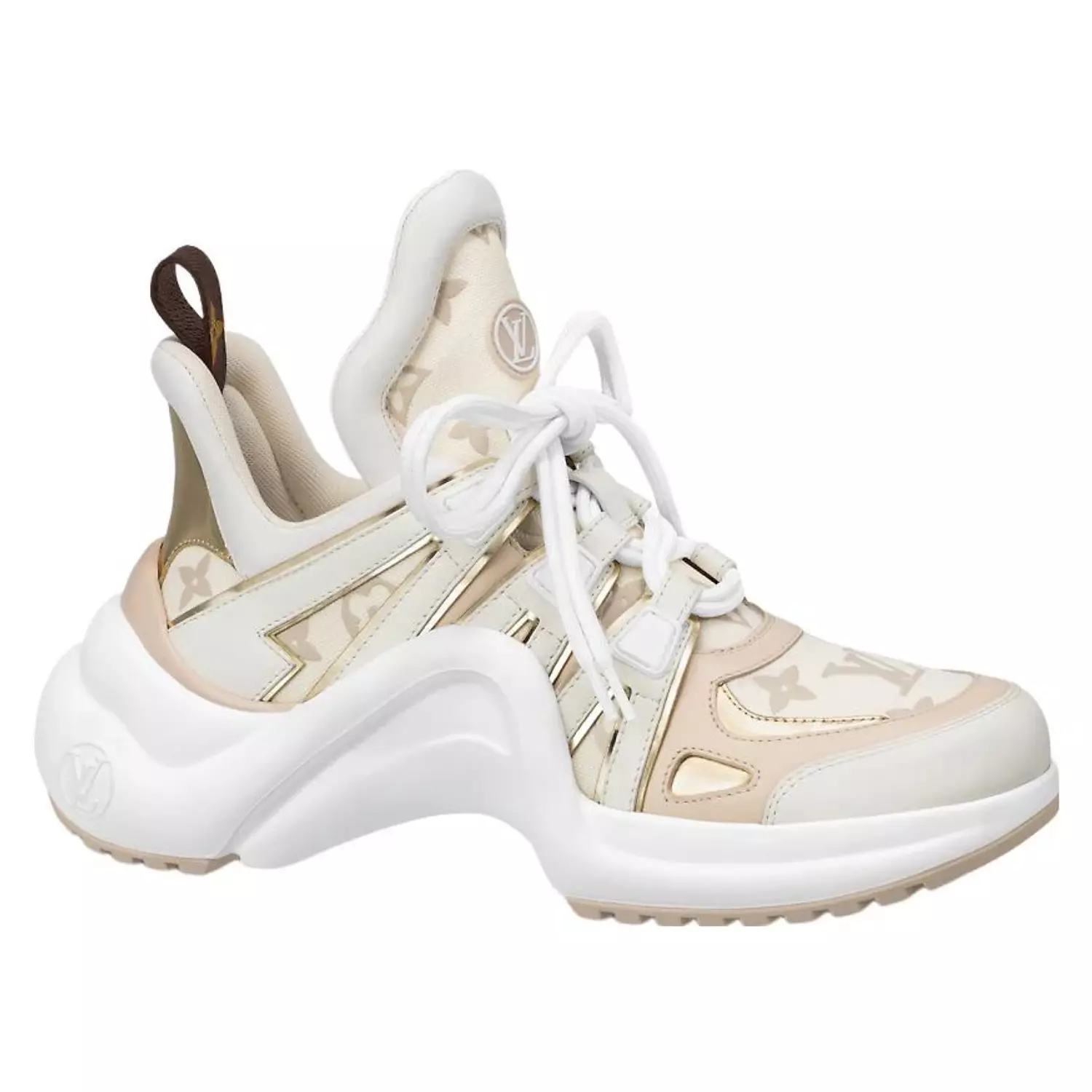 LOUIS VUITTON(WMNS) LOUIS VUITTON LV Archlight Sneakers 'Beige Monogram Gold' 2