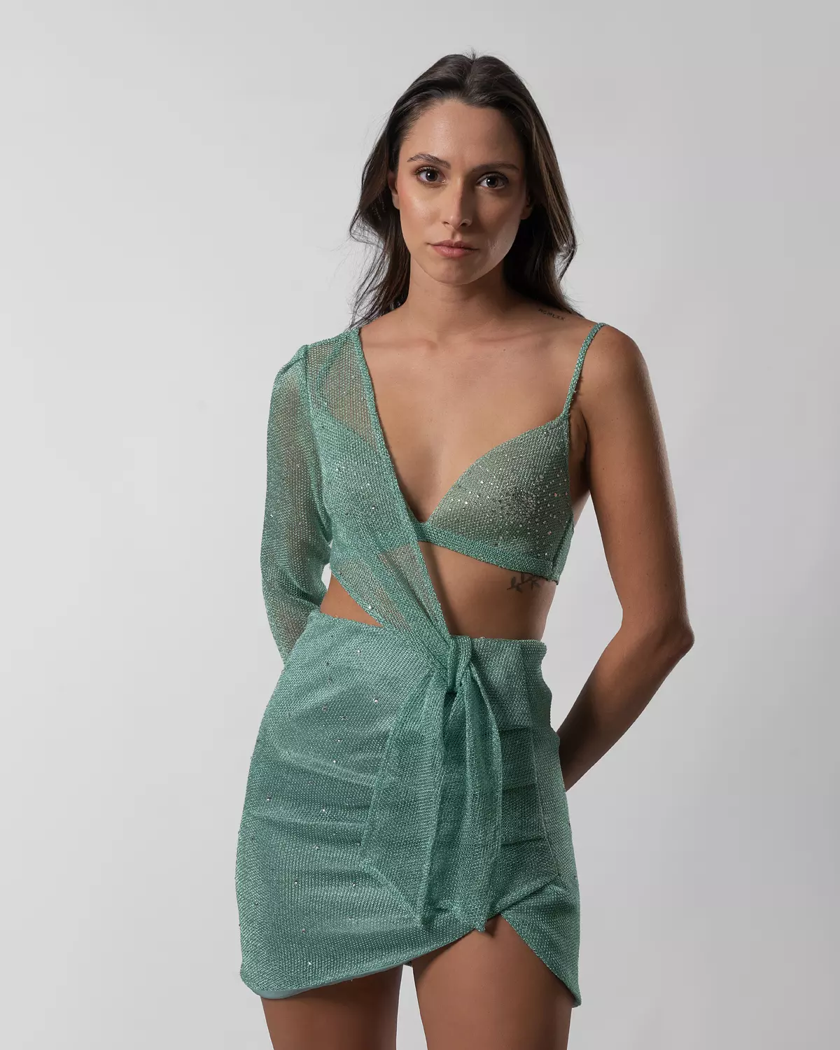  Mint Green Mini Dress  image
