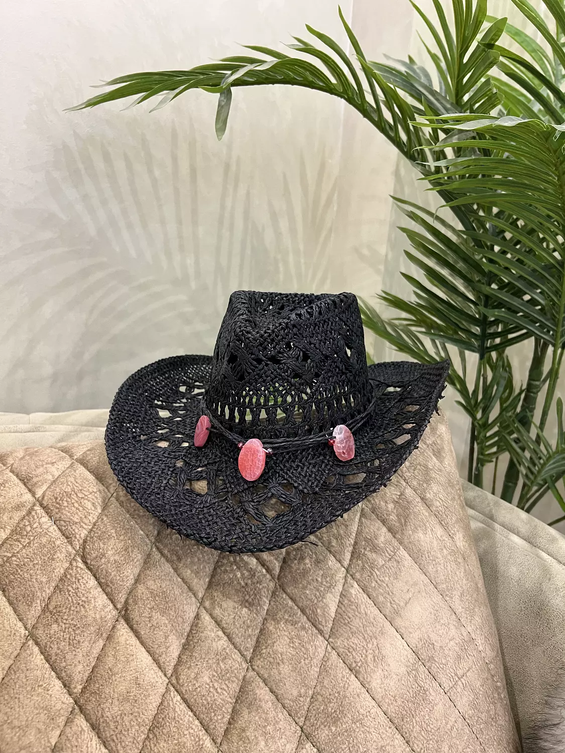 Coral black Mykonos hat 2