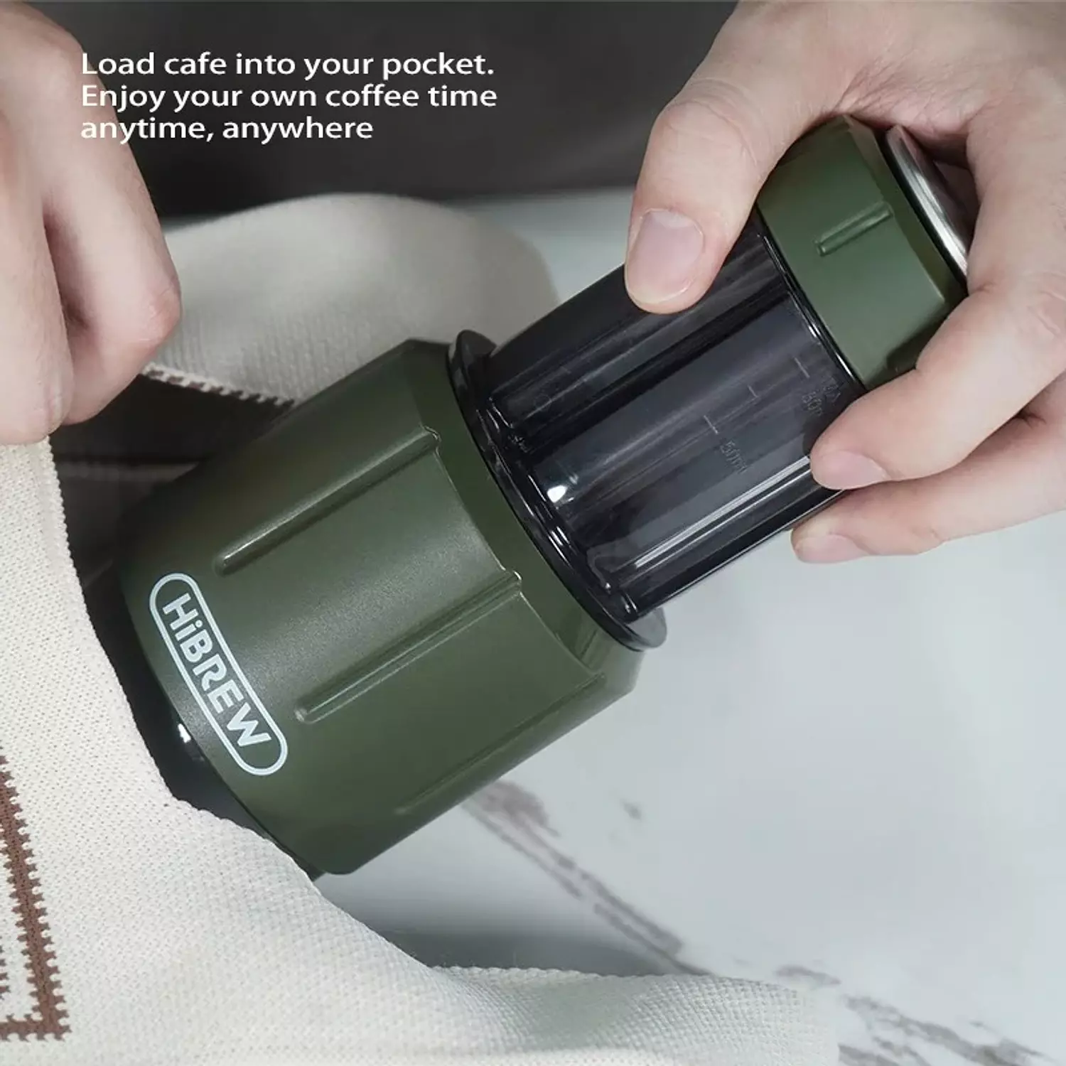 HiBREW H4D 2 in 1 Portable Manual Espresso Maker, Hot & Cold Brew, for Capsule & Ground Coffee, Hand Press Brewer 3