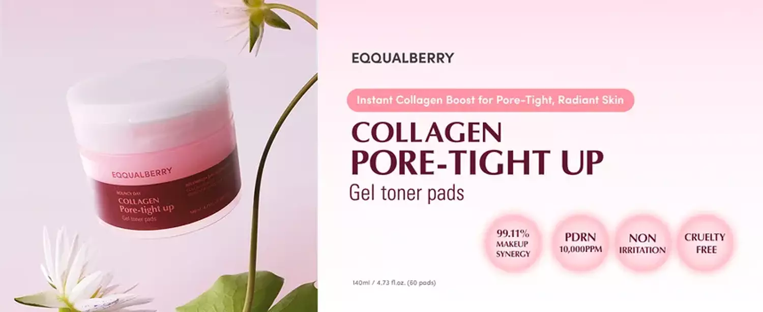 EQQUALBERRY - Collagen Pore-Tight Up Gel Toner Pads hover image