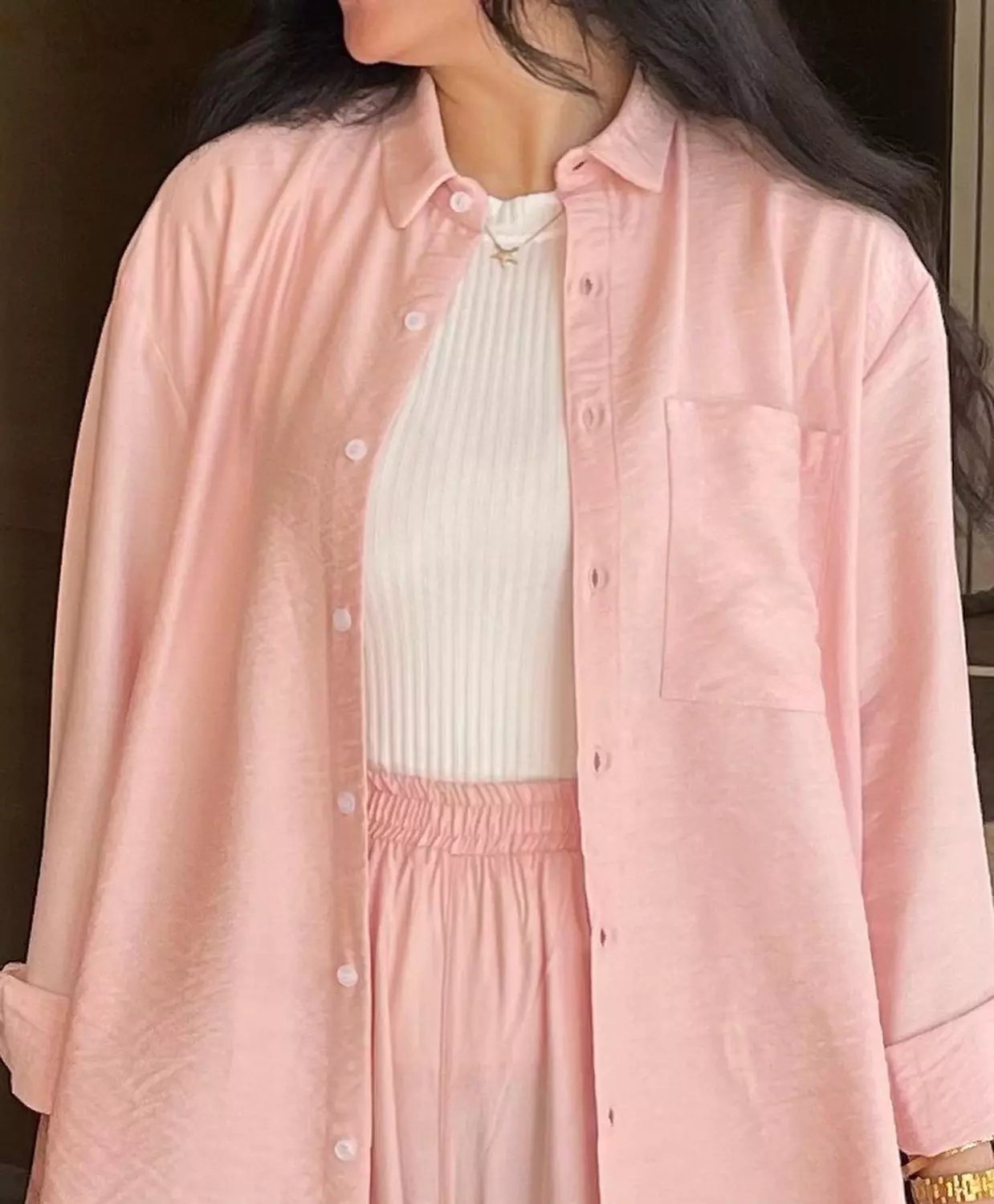 Powder Pink Linen Comfy Set 1