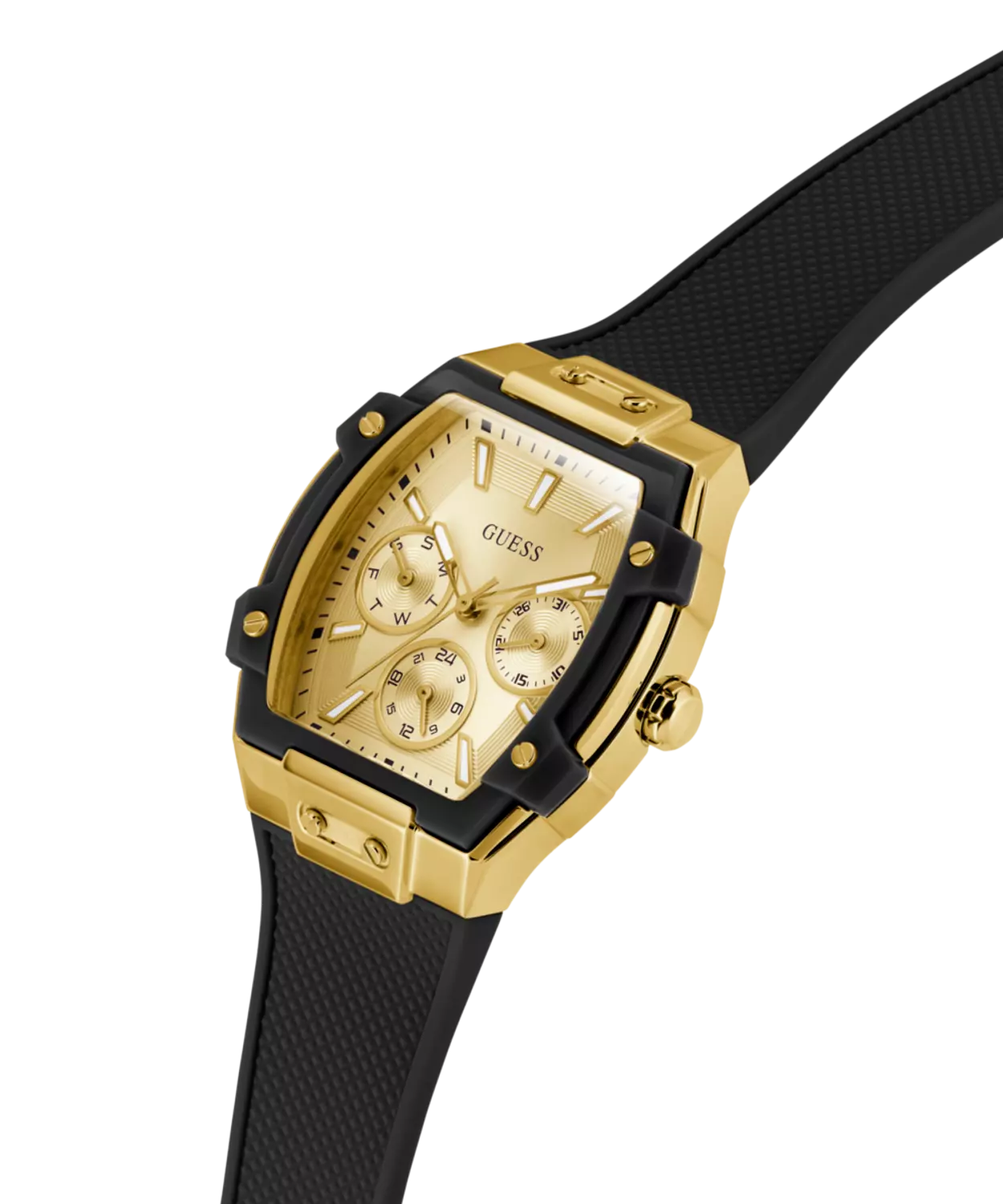 GUESS Ladies Black Gold Tone Multi-function Watch 4