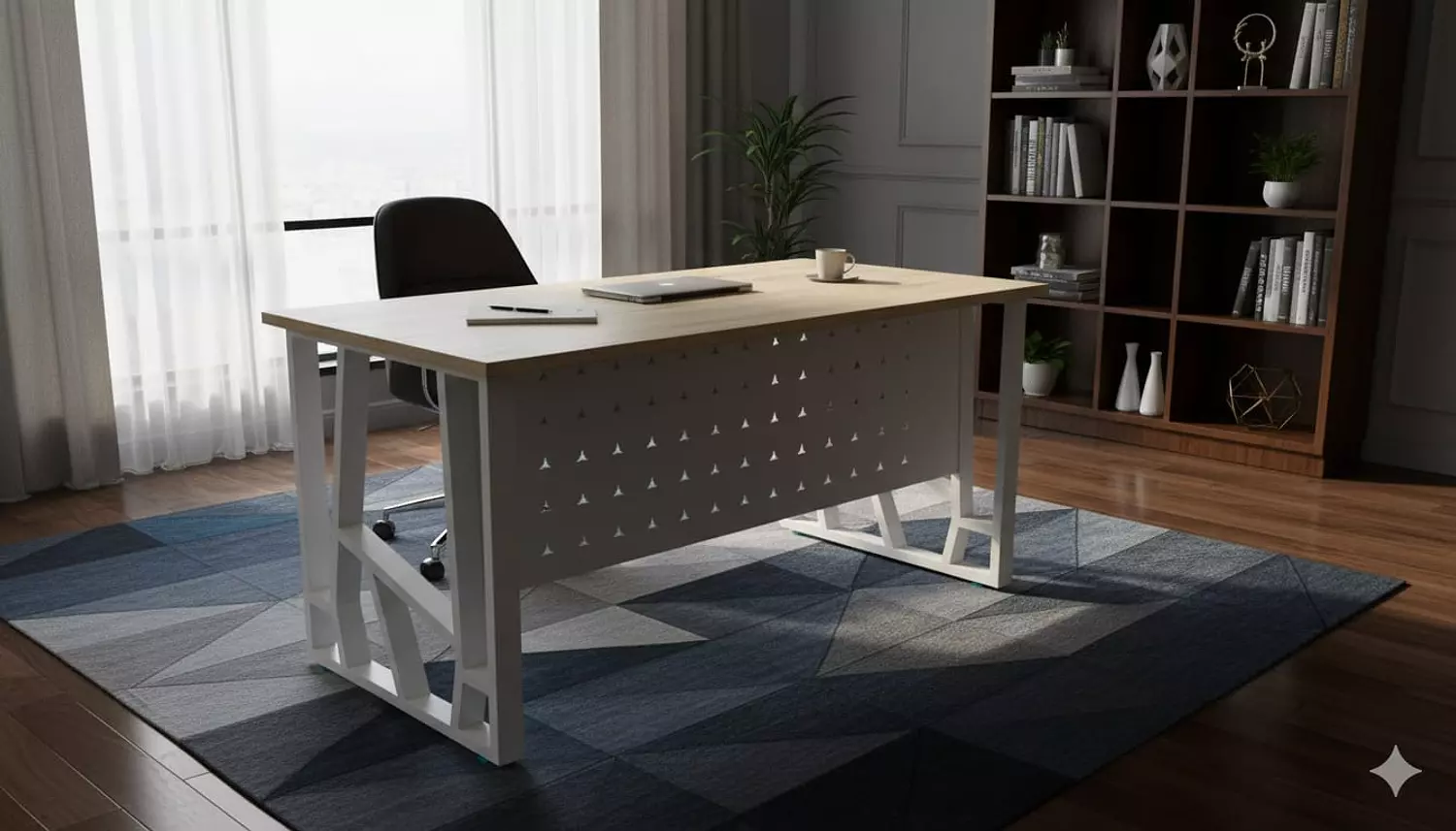 مكتب 120 شاسيه معدن اسلامي ابيض والقرصه اش  image