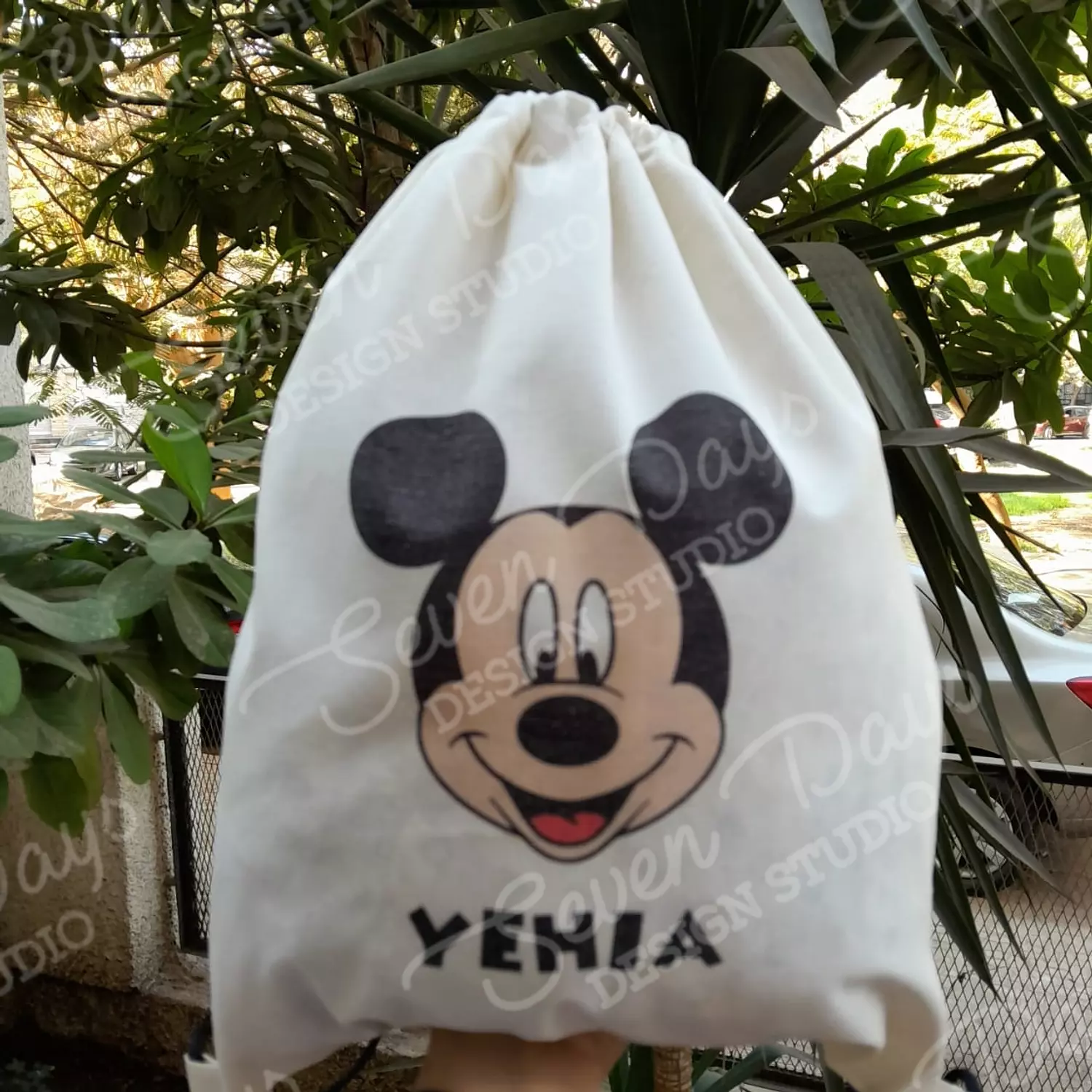 Mickey Face Drawstring Bag 2