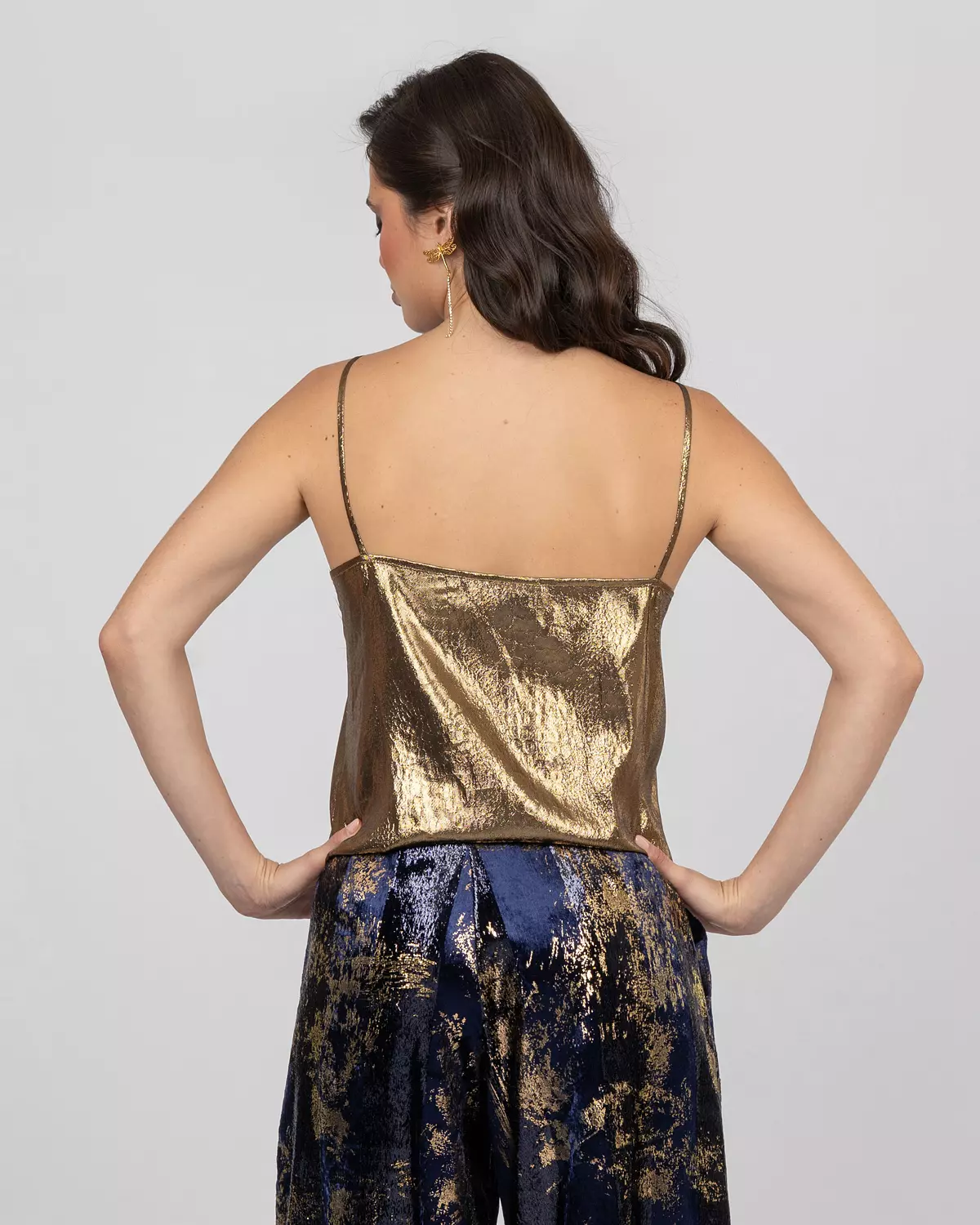Silk Camisole Top - Gold hover image