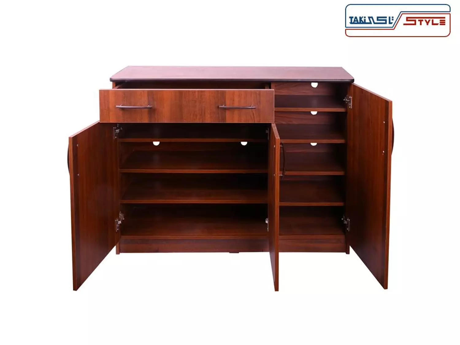 Qasima 120 cm, brown, burned wood -3 ribs + 1 drawer 2