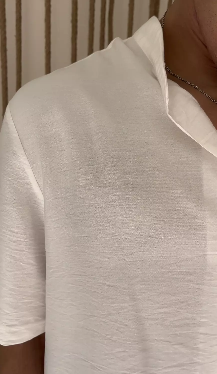 -shirt and pants linen suit white  3