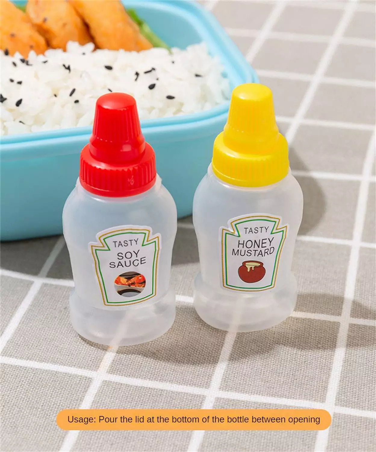 2 pcs Set 25ML Mini Sauce Bottle Portable 6