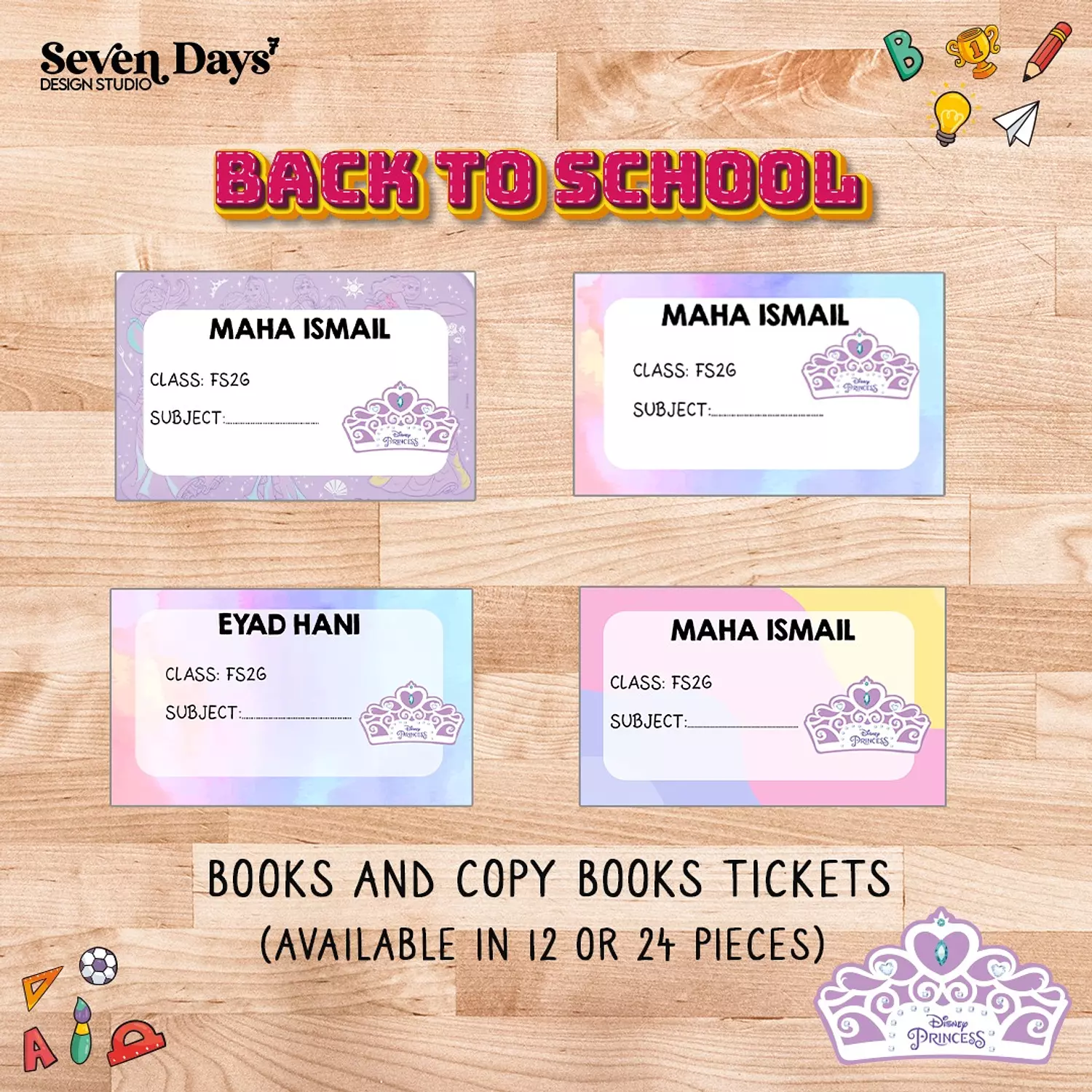 Smiggle Princess School Labels 1