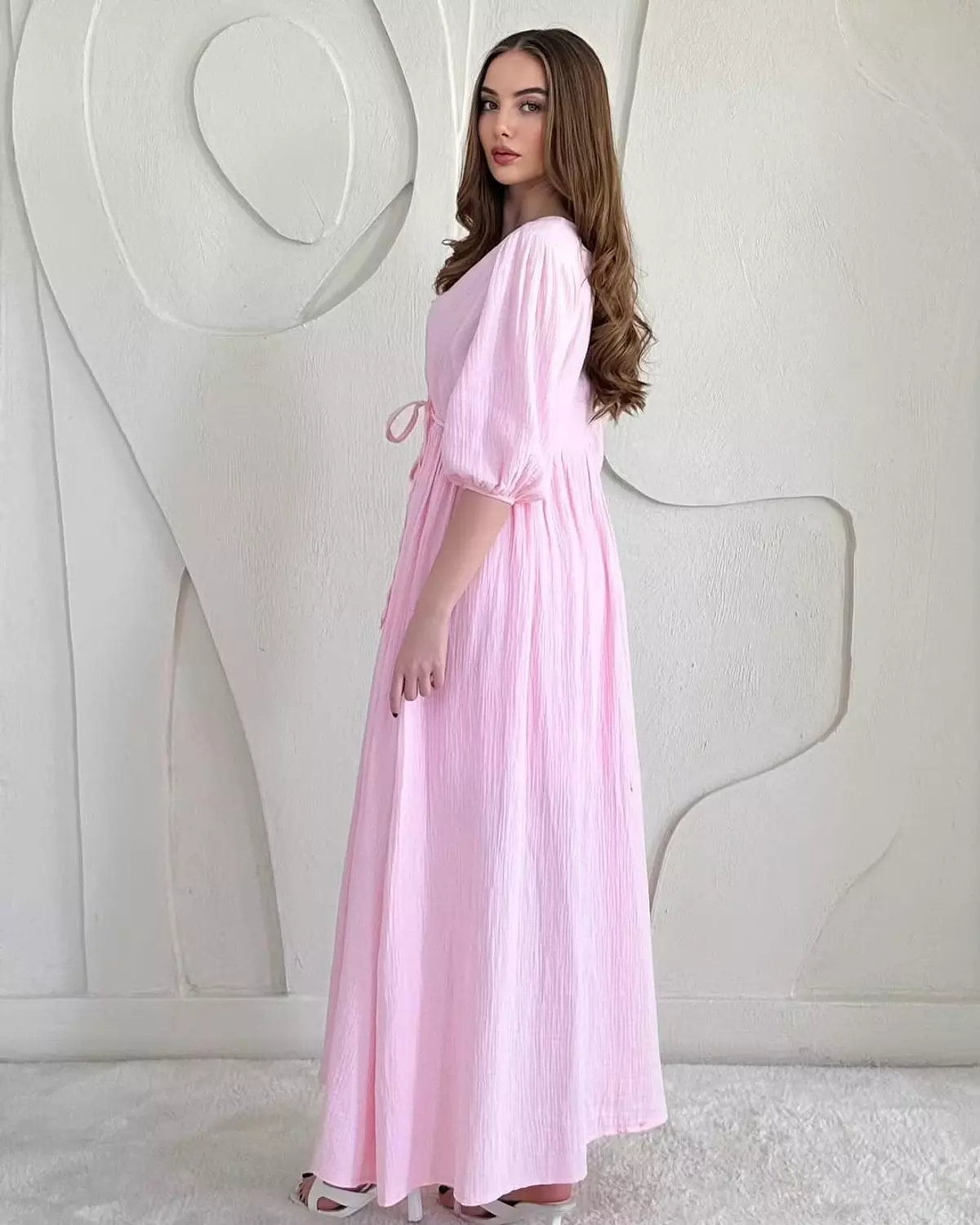 Crinkled Wrap Maxi Dress with Front Slit 2