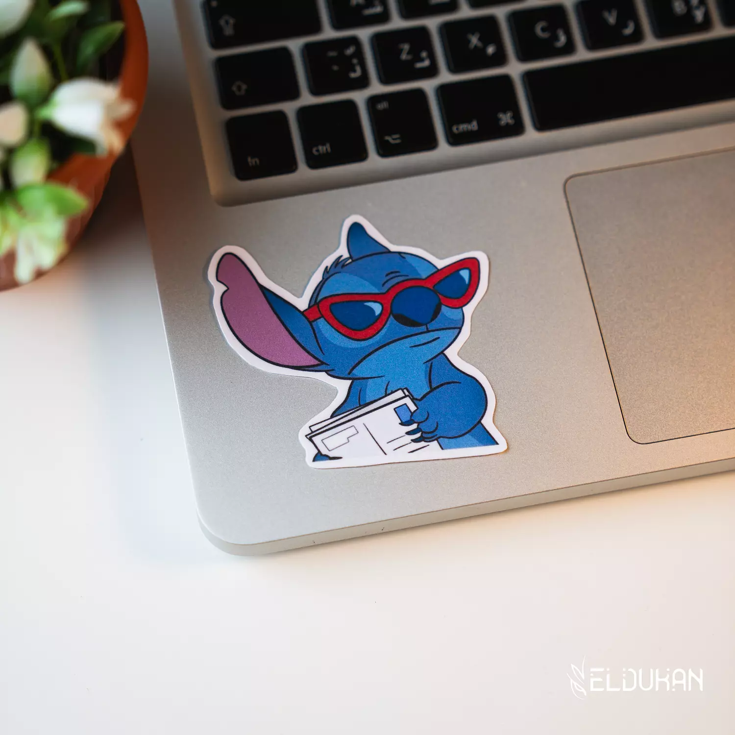 Red sunglasses stitch sticker image