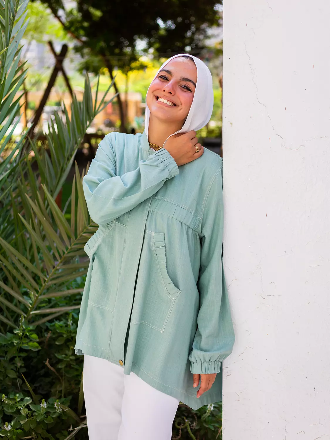 FLY HIGH LINEN Jacket in mint green  5