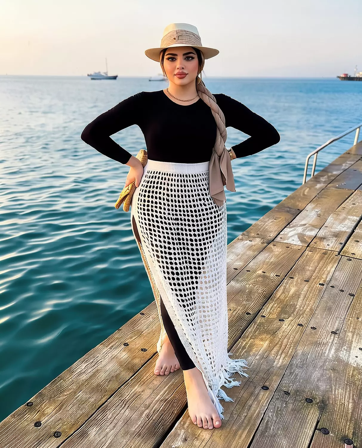 Crochet Fringe Maxi Cover Skirt 2