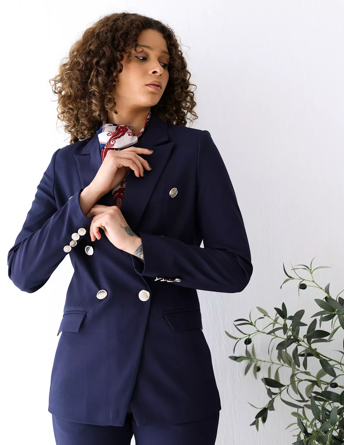 Navy Shadow double breasted blazer 9