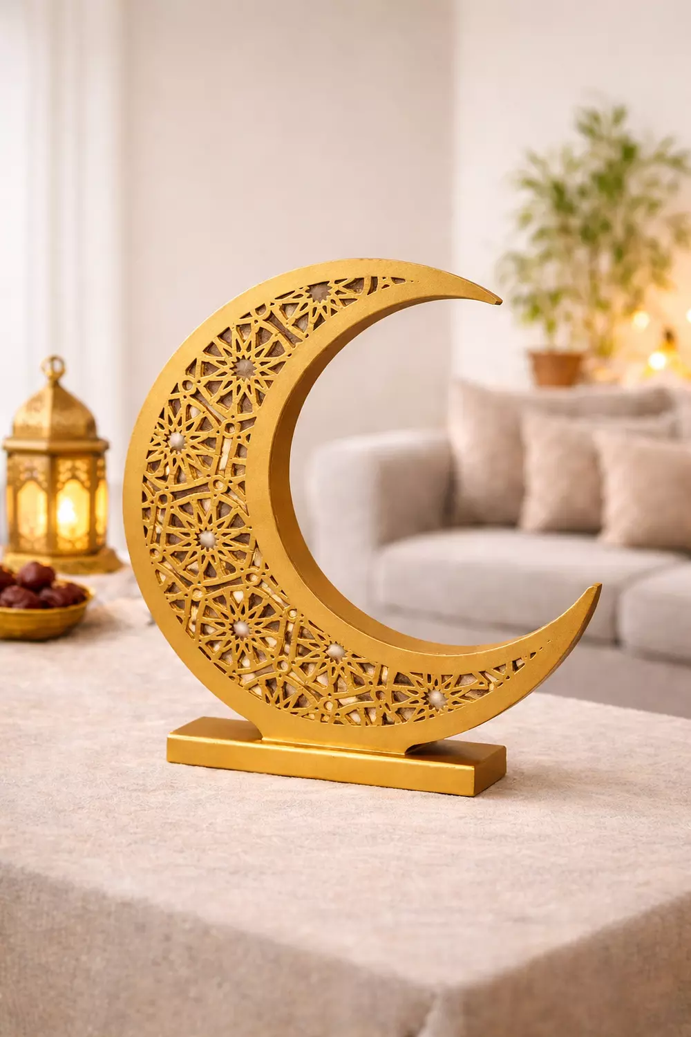 Ramadan Wooden Arabesque Crescent 1
