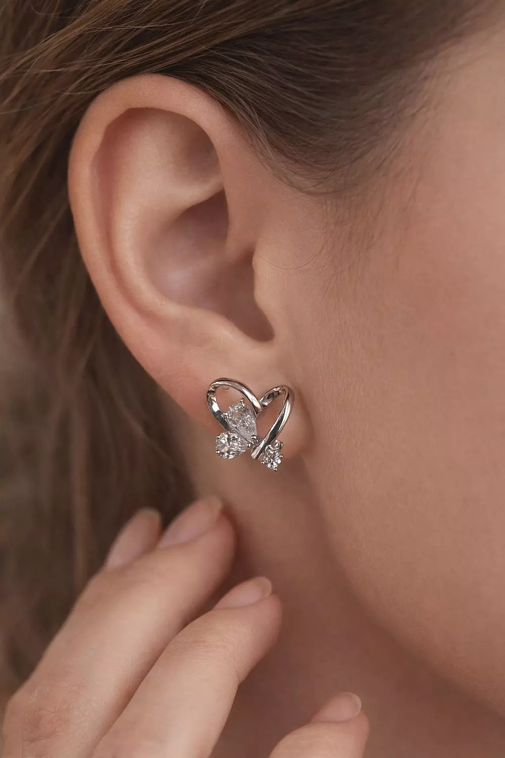 Silver Earrings Heart 1