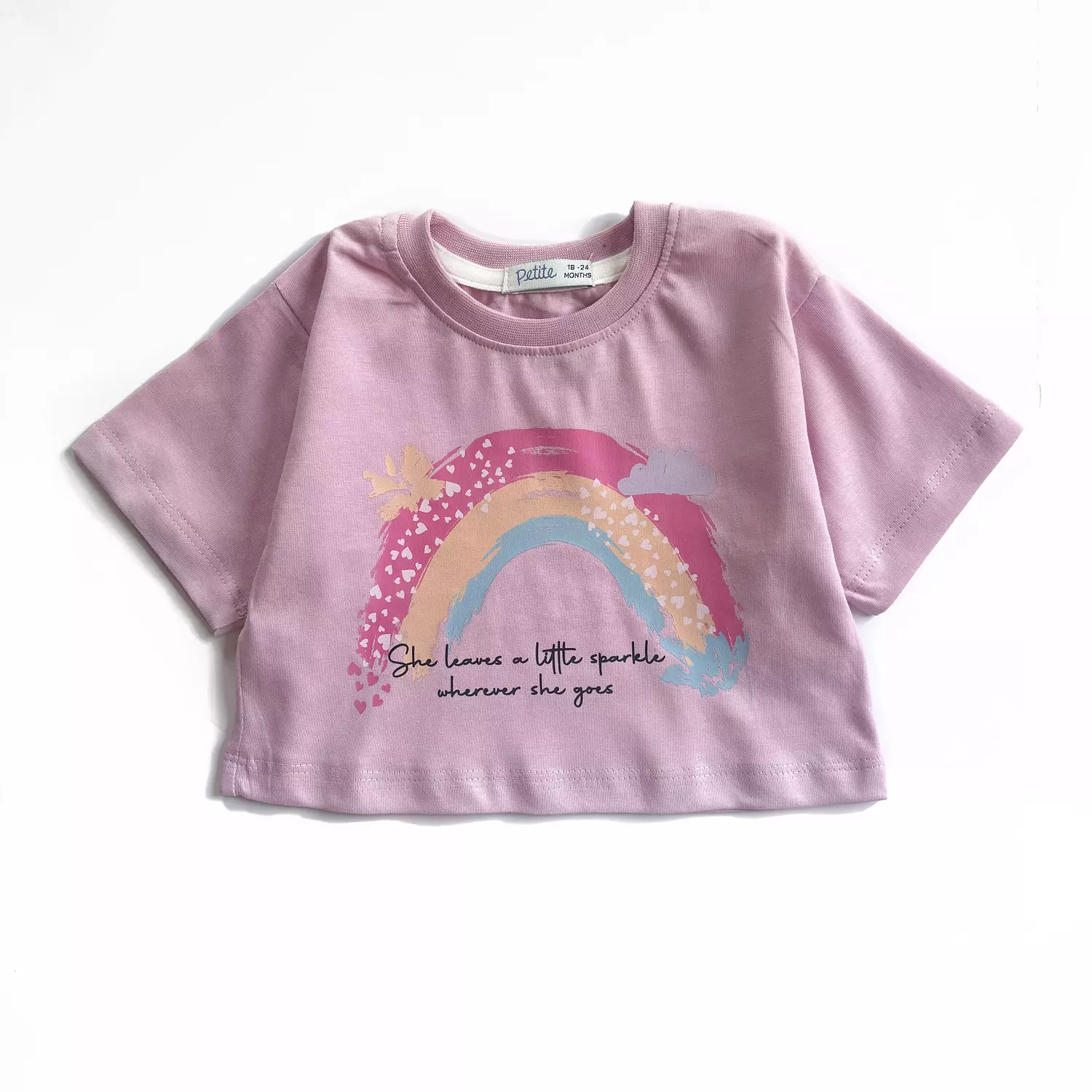 Oversized Crop Rainbow T-shirt  image