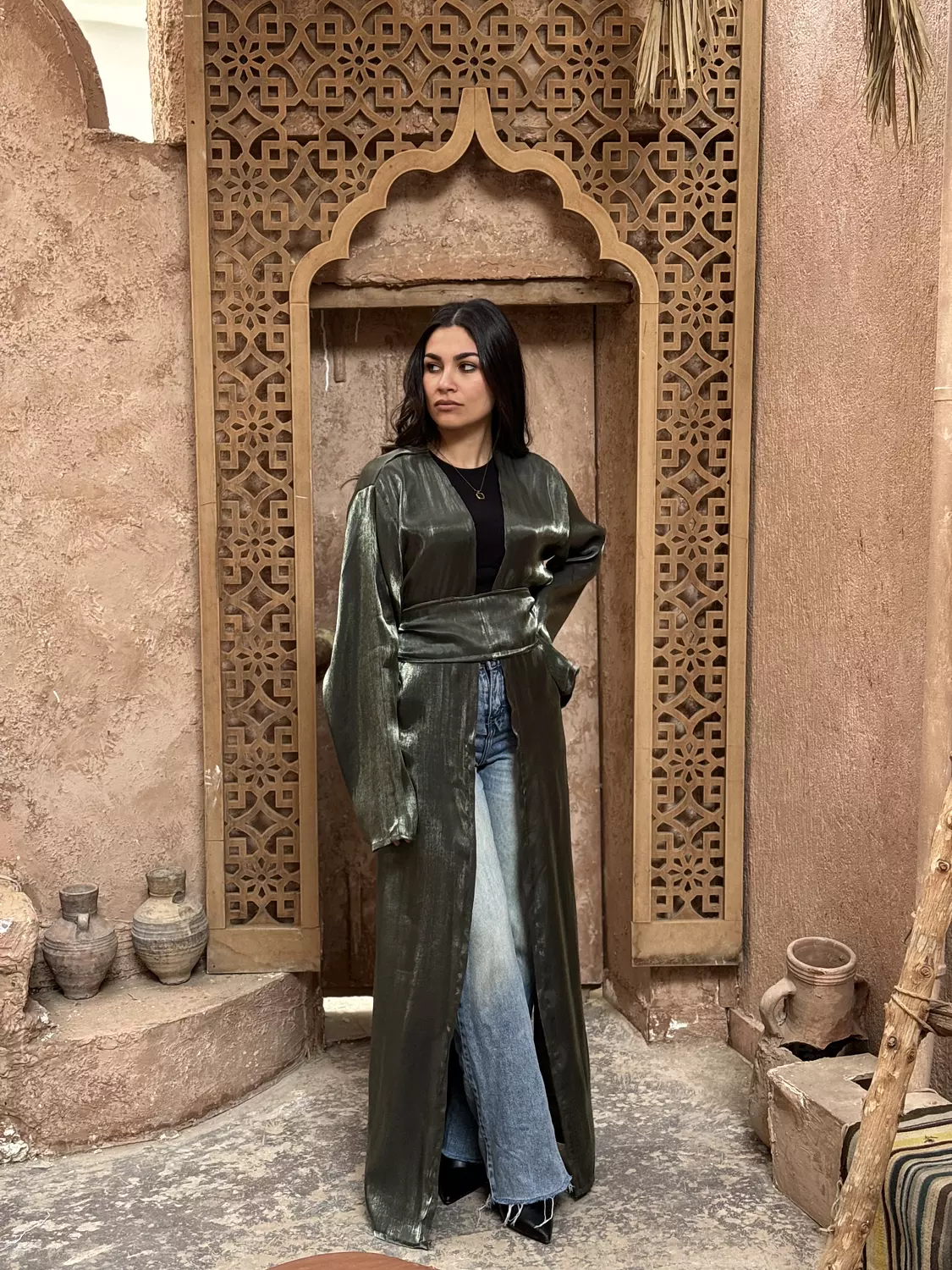 Shimmer Belted Kaftan image