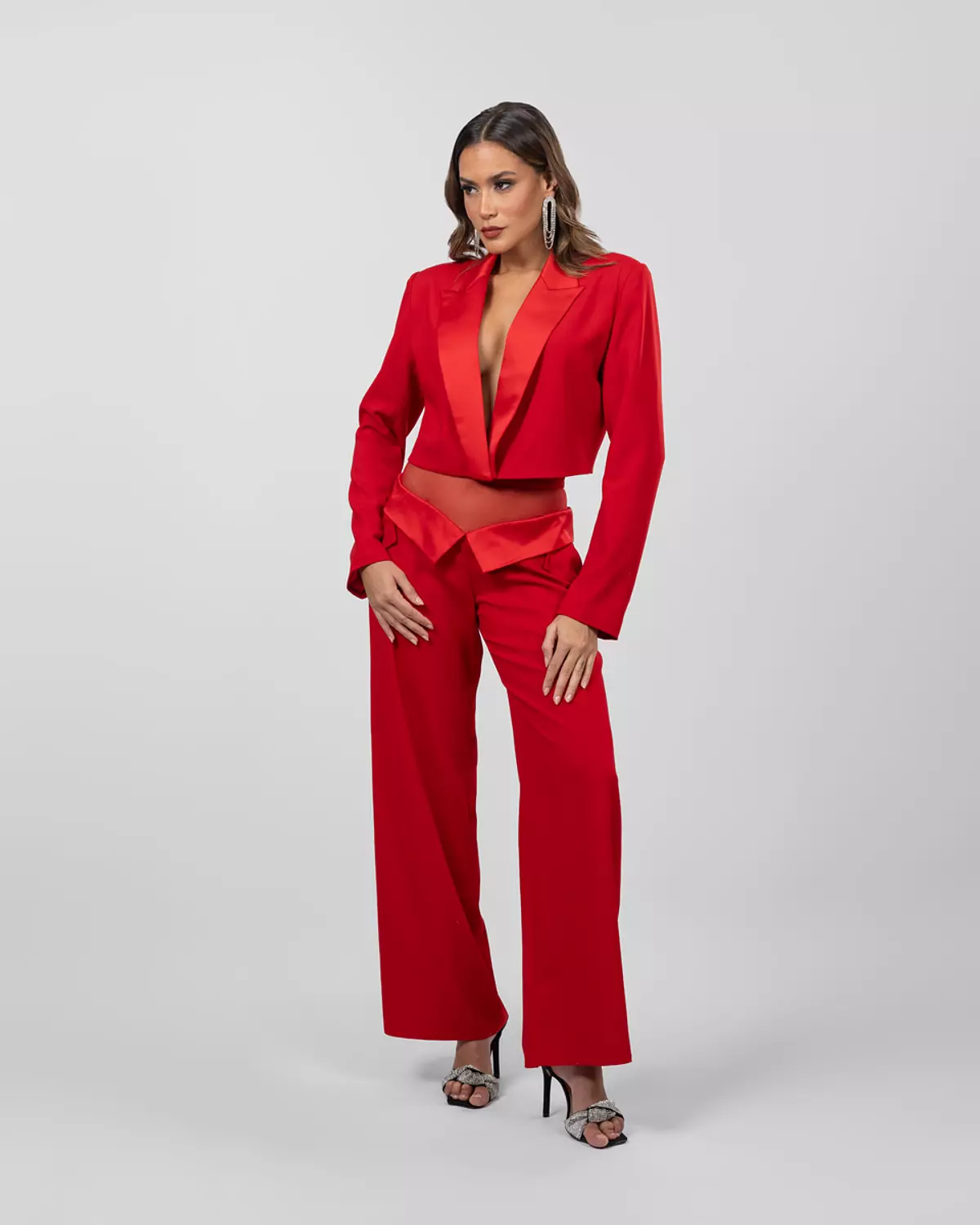 Red cropped blazer  9