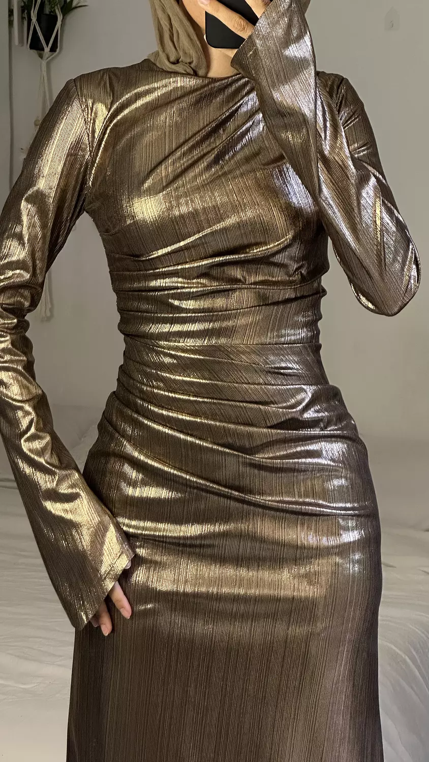 Nova dress in gold  3