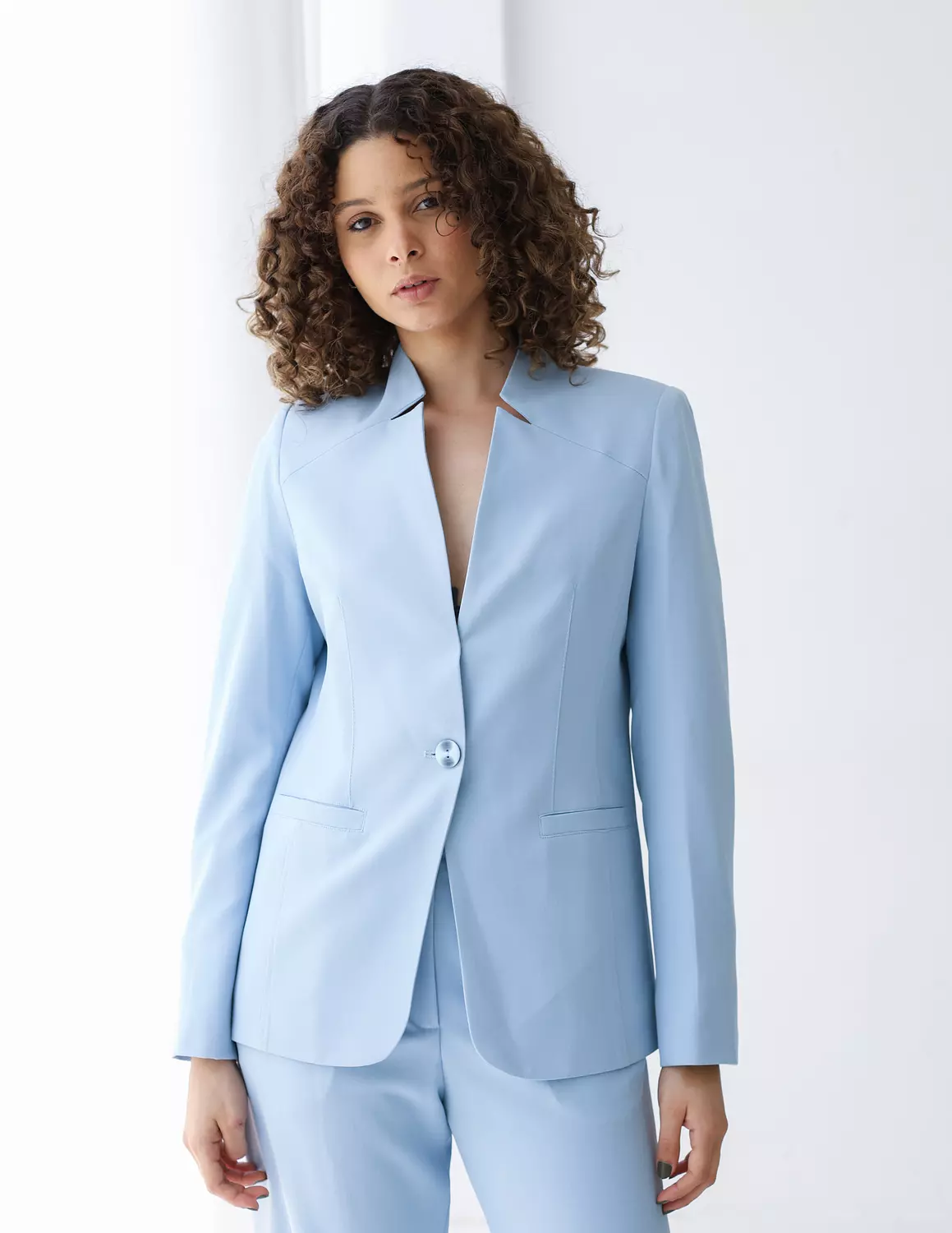  Sky Whisper collarless blazer 6
