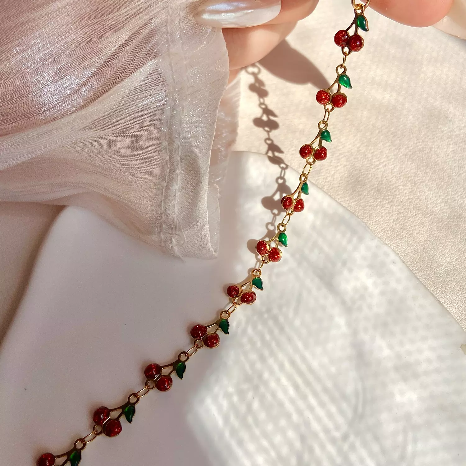 Cherry stainless steel bracelet 🍒 image