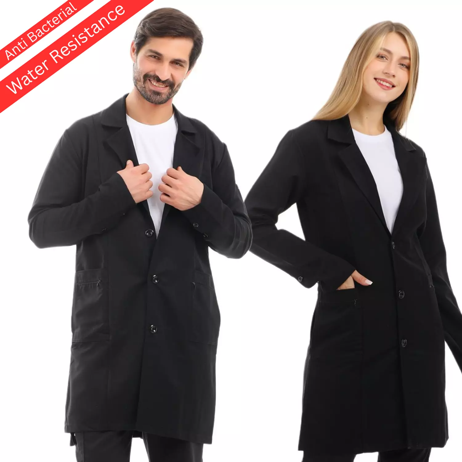 Black Elegance Lab Coat Long  image
