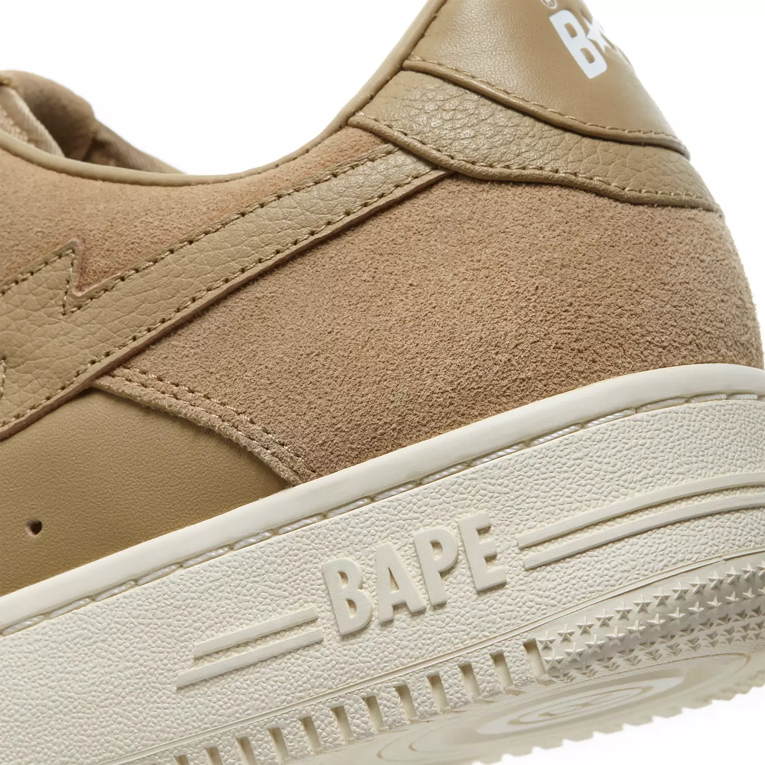 A Bathing Ape Bape Sta Low 'Suede Heel - Beige'. 4