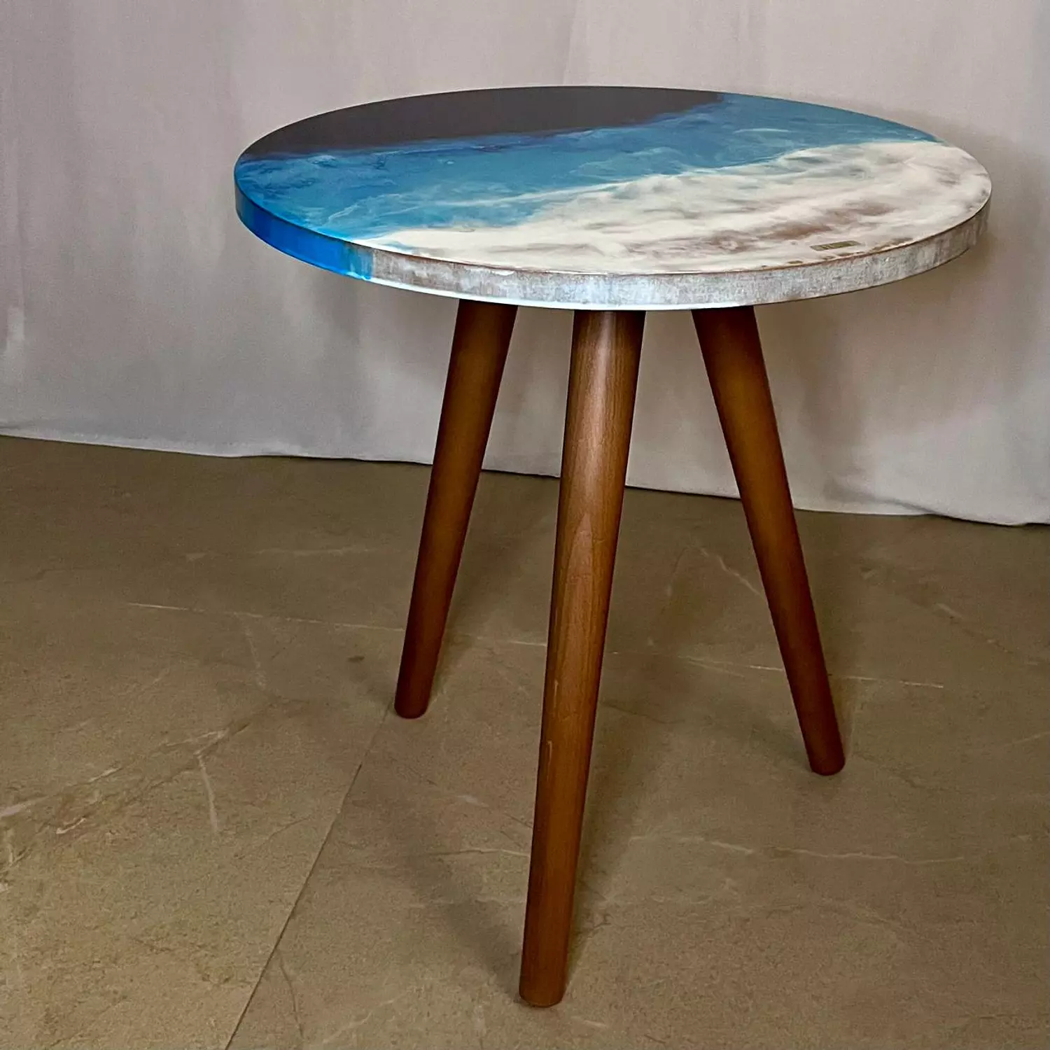 Round SeaScape Wooden Table hover image
