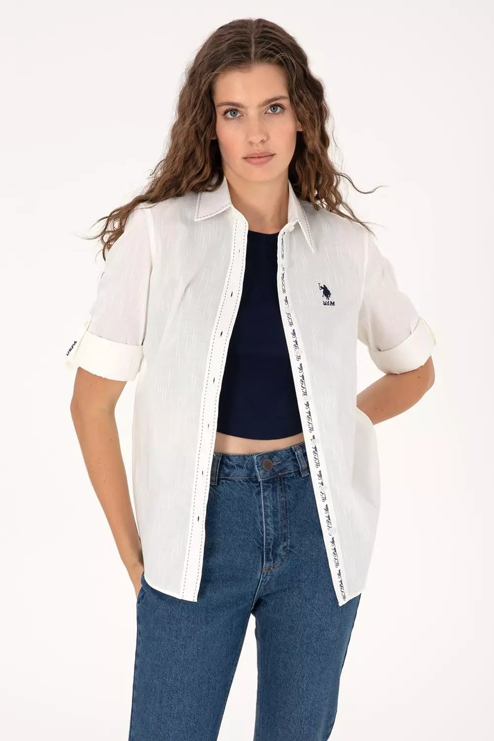 Women's White Long Sleeve Shirt image
