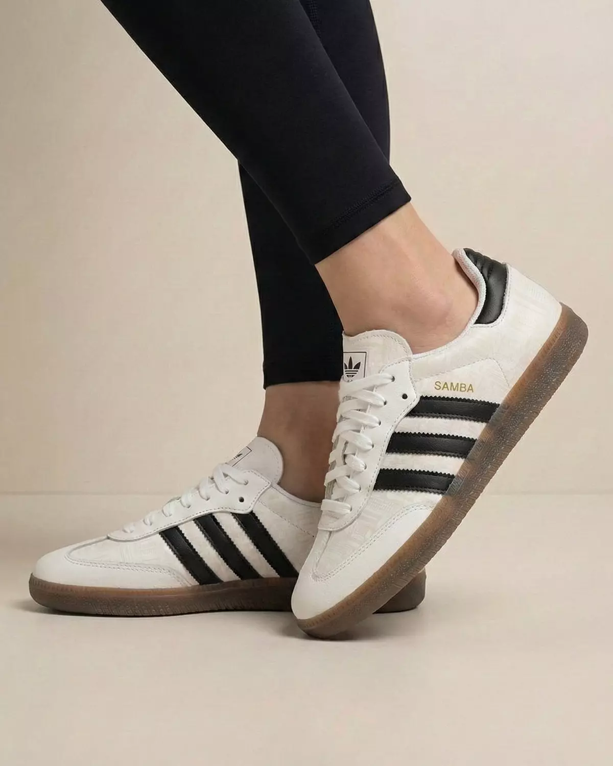 Adidas Samba Shoes for Women -White Black Gum image