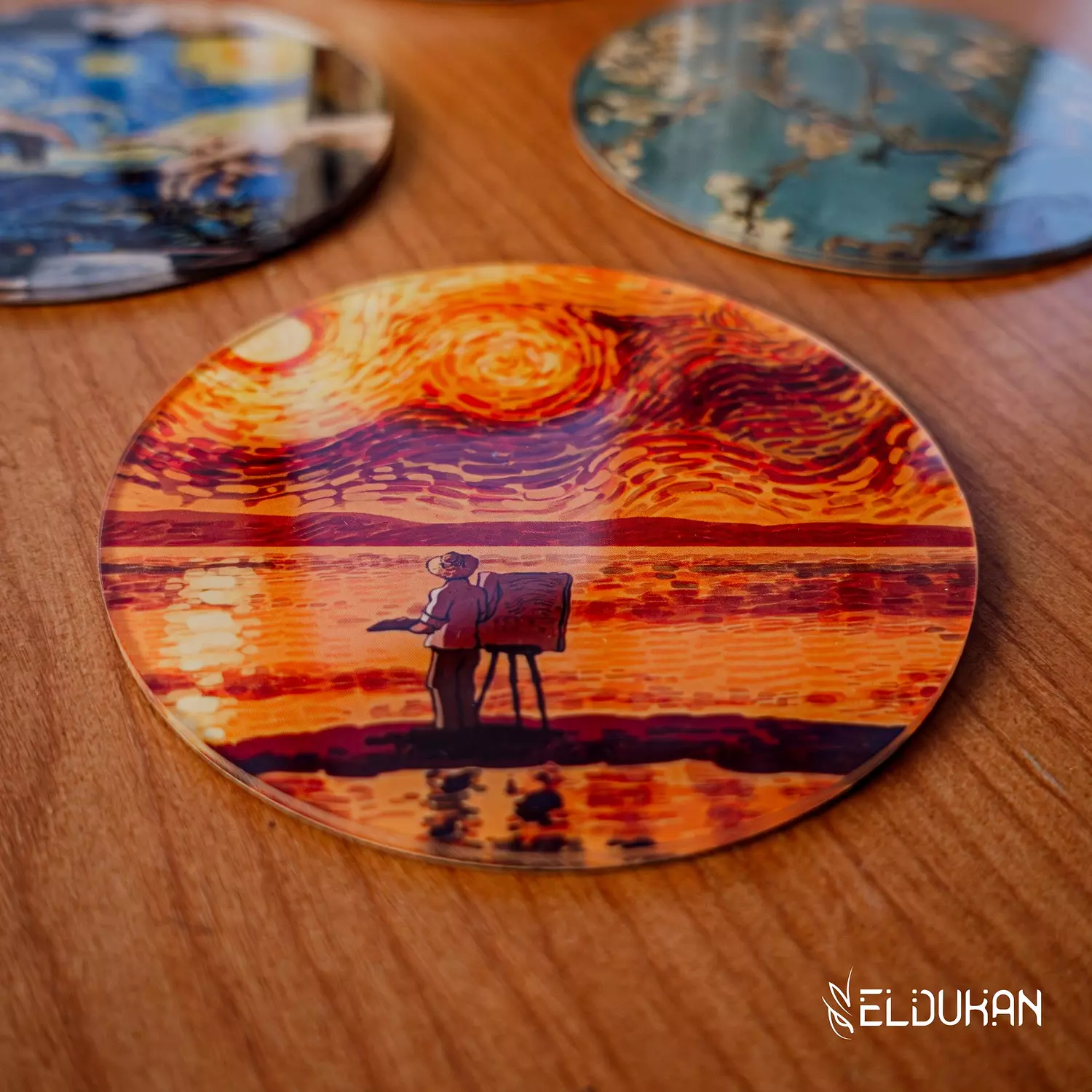 Van gogh Orange coaster image