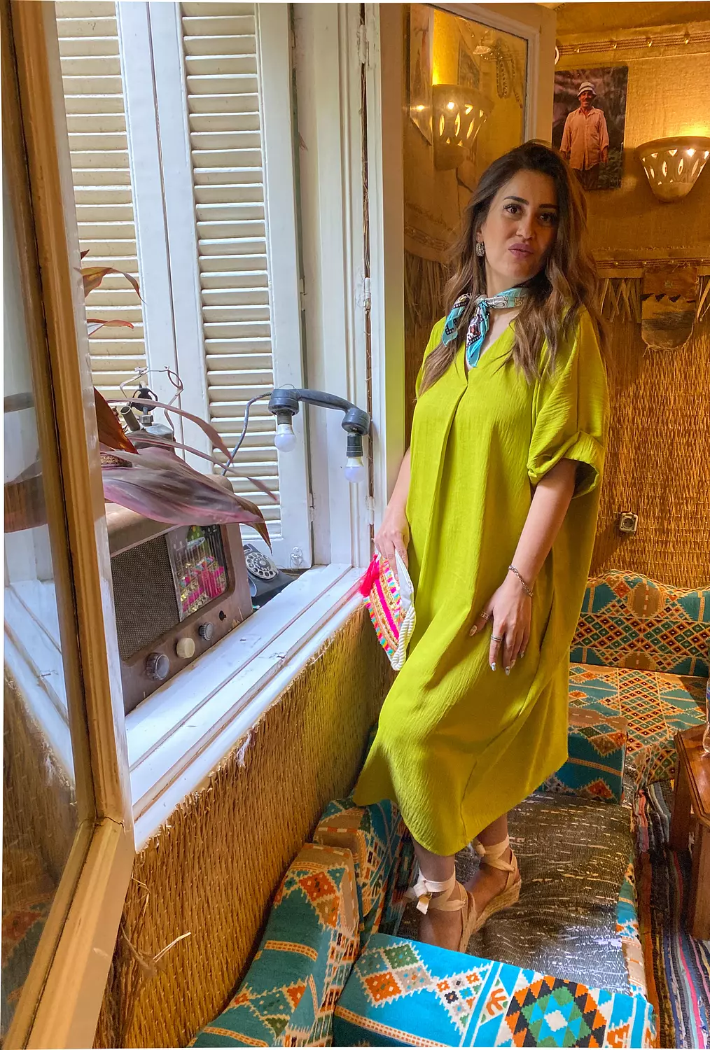 lime green oversized dress 1