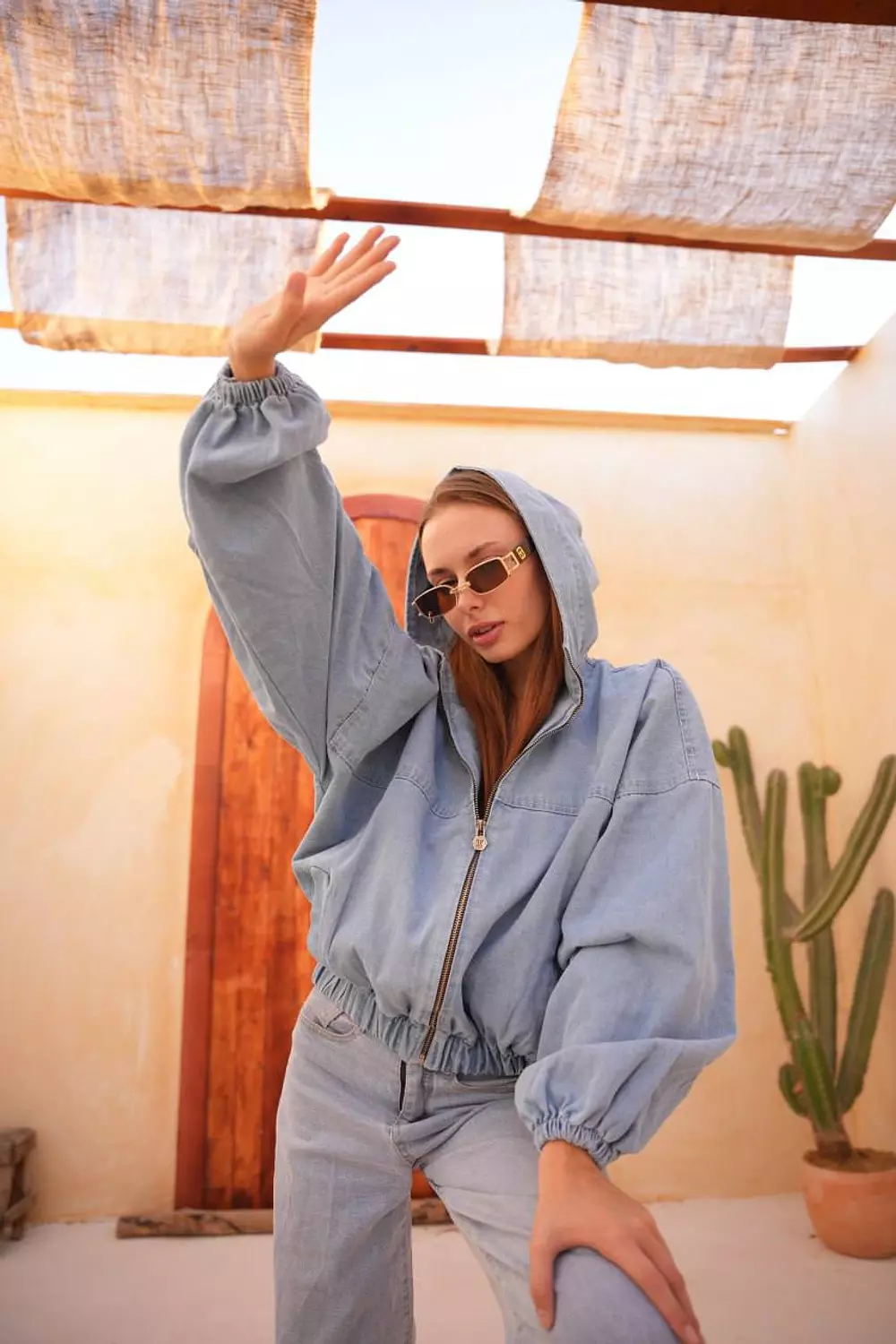 hooded denim jacket 1