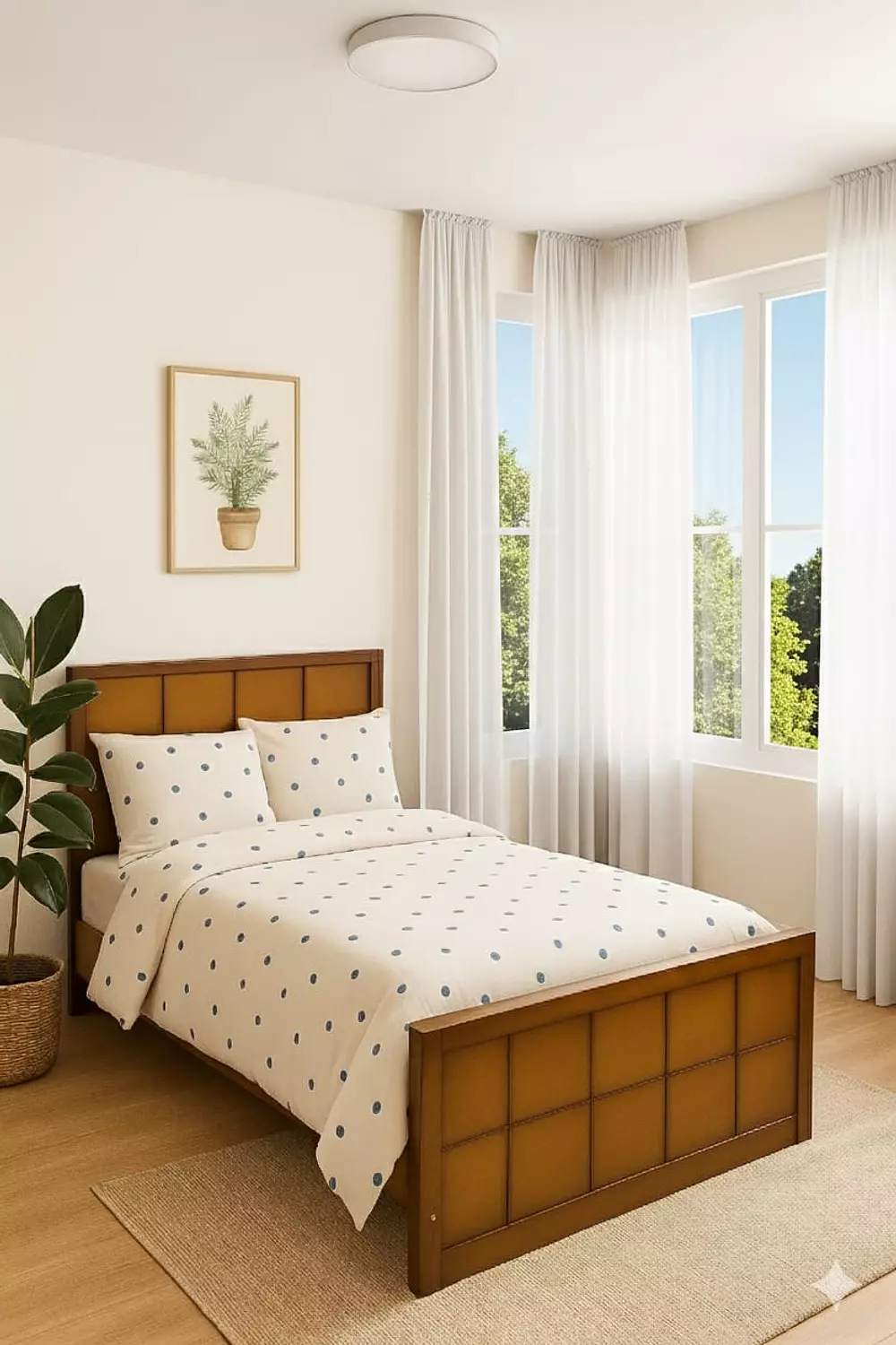 Benage bed 120 cm light brown boxes image