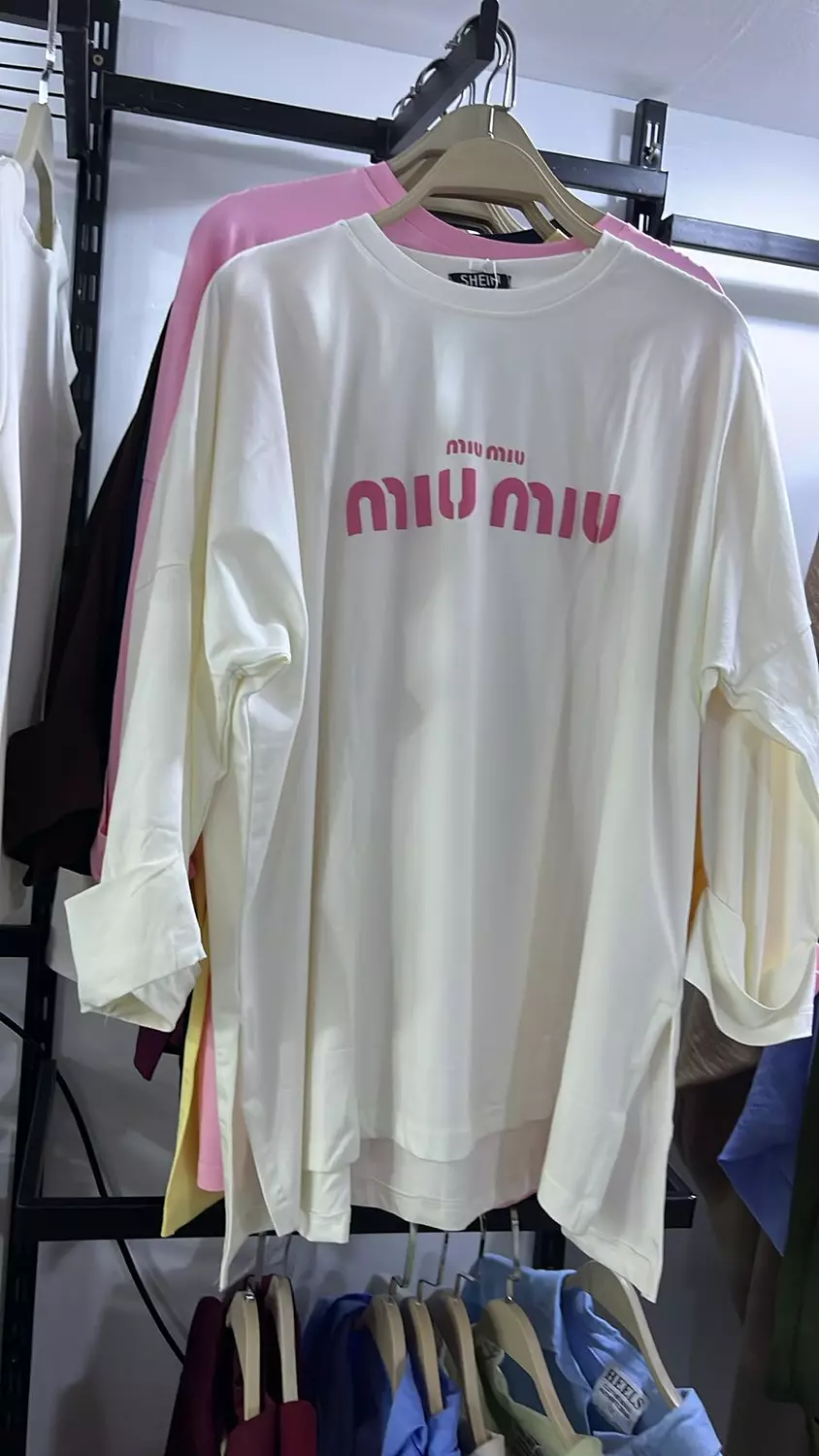 Oversized Jersey Knit T-Shirt with "miu miu" Print 1