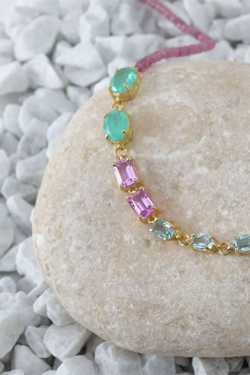 Pink & Light Blue Choker  image