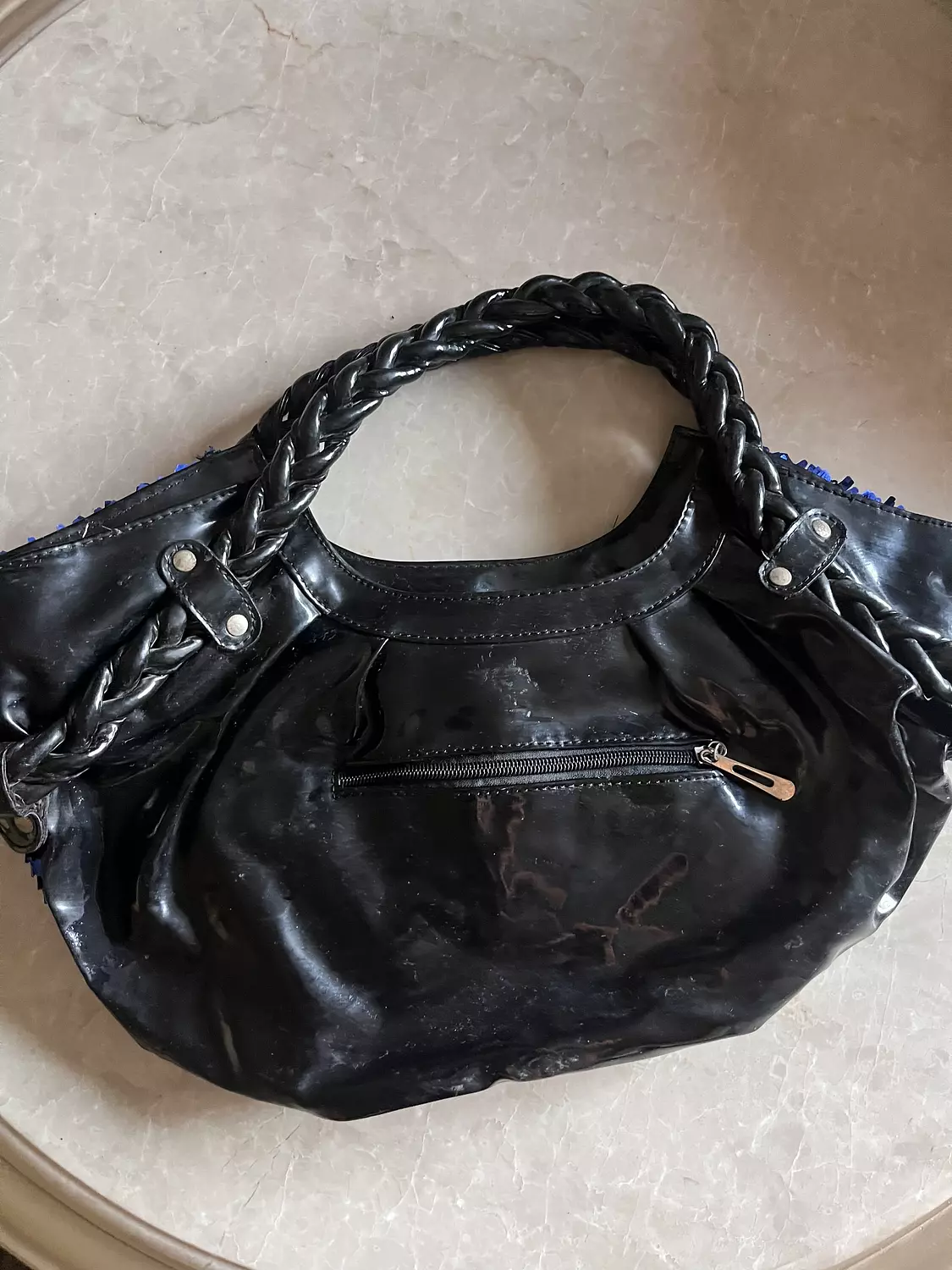 Blue sequins bag 2