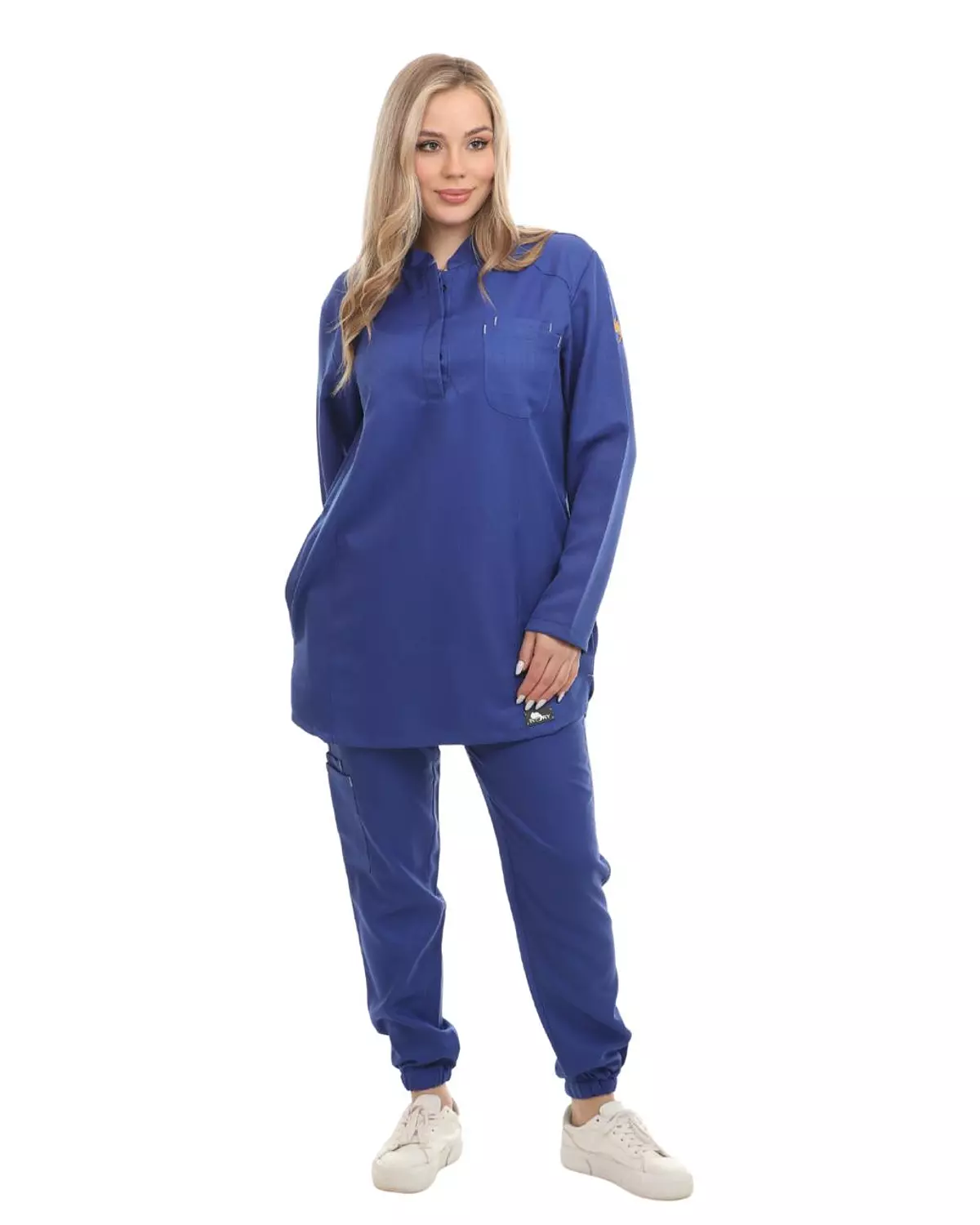 Blue Female Half Collar Scrub (Full Sleeves) 6