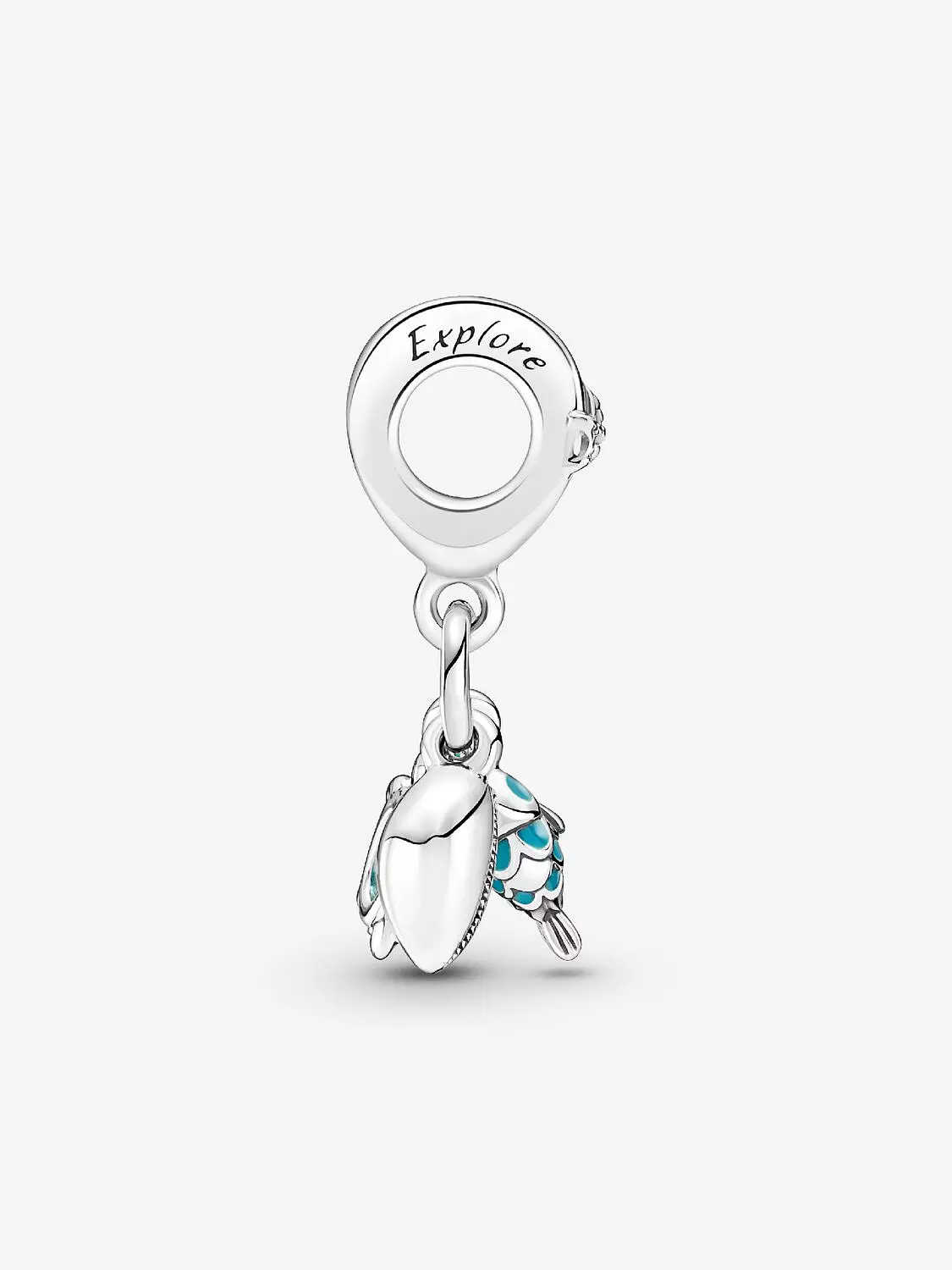 Fish, Sea Turtle & Conch Triple Dangle Charm Sterling silver 3