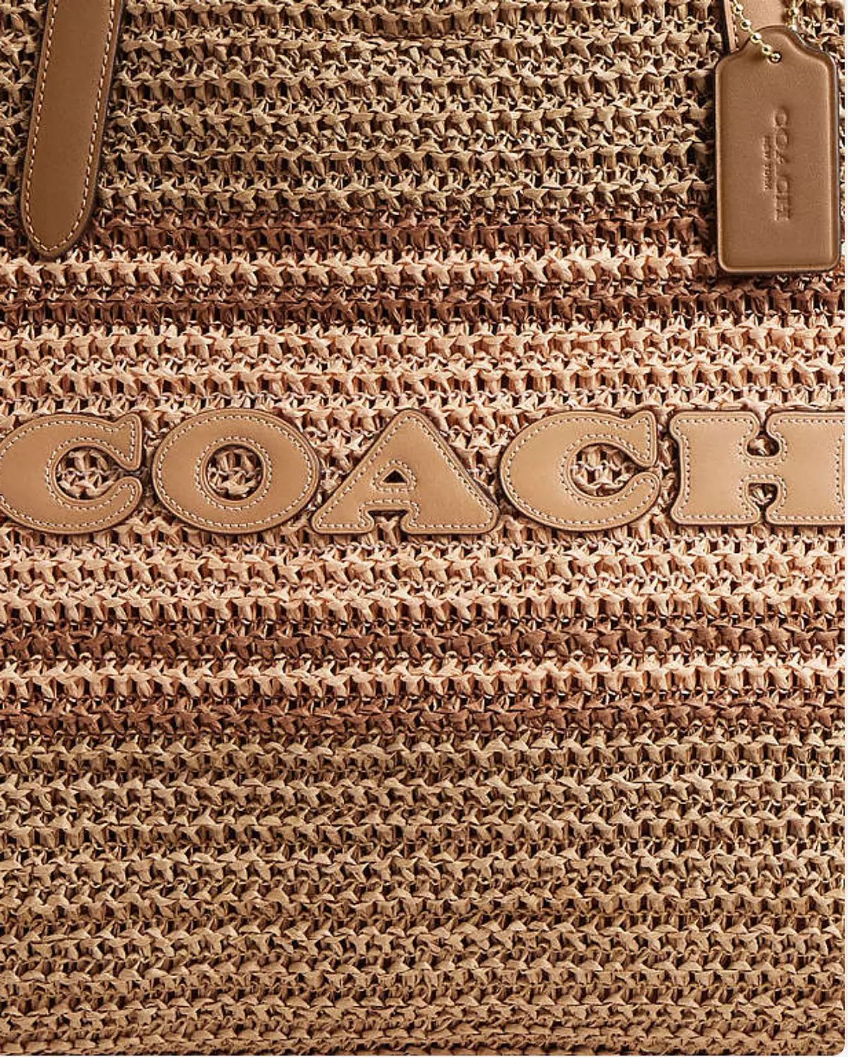 Coach city tote bag in straw 1