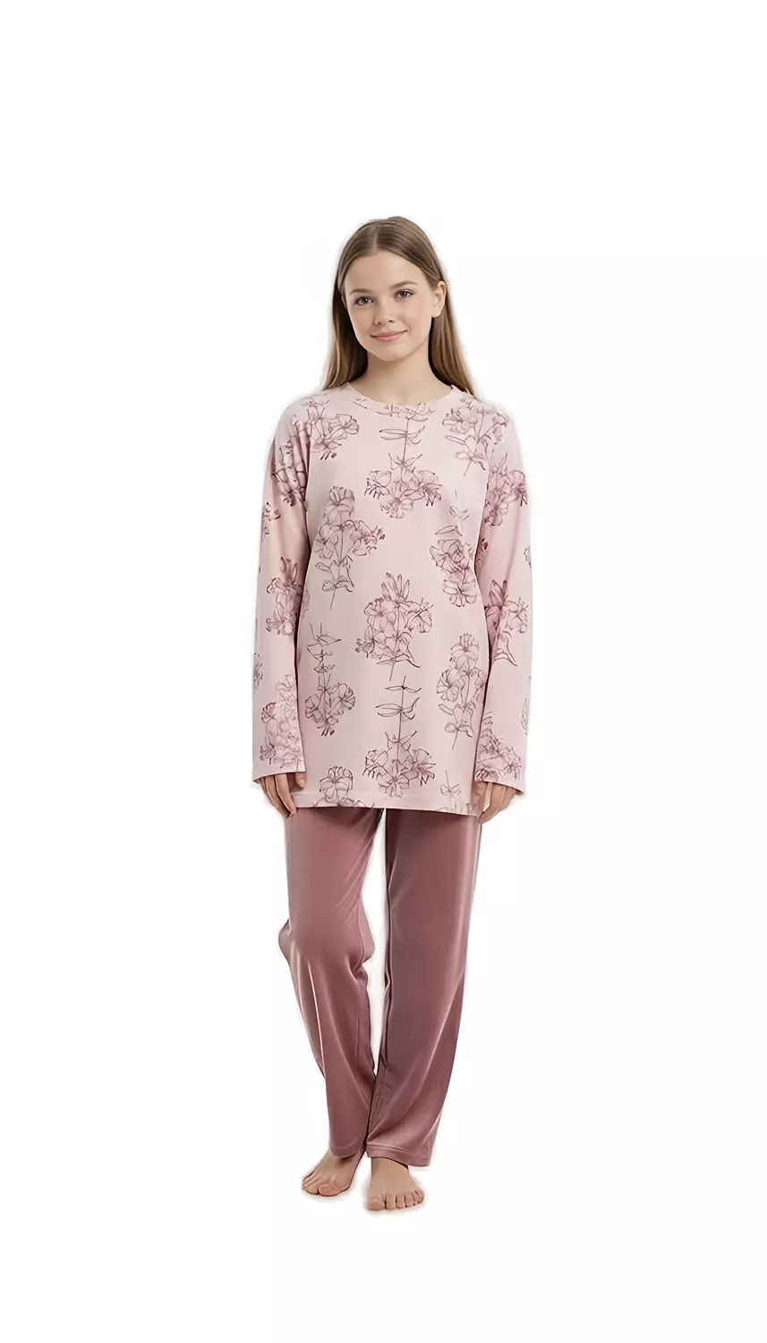 Shorto Printed Flower PJ - Girl - Rose Cashmere - 3101 5