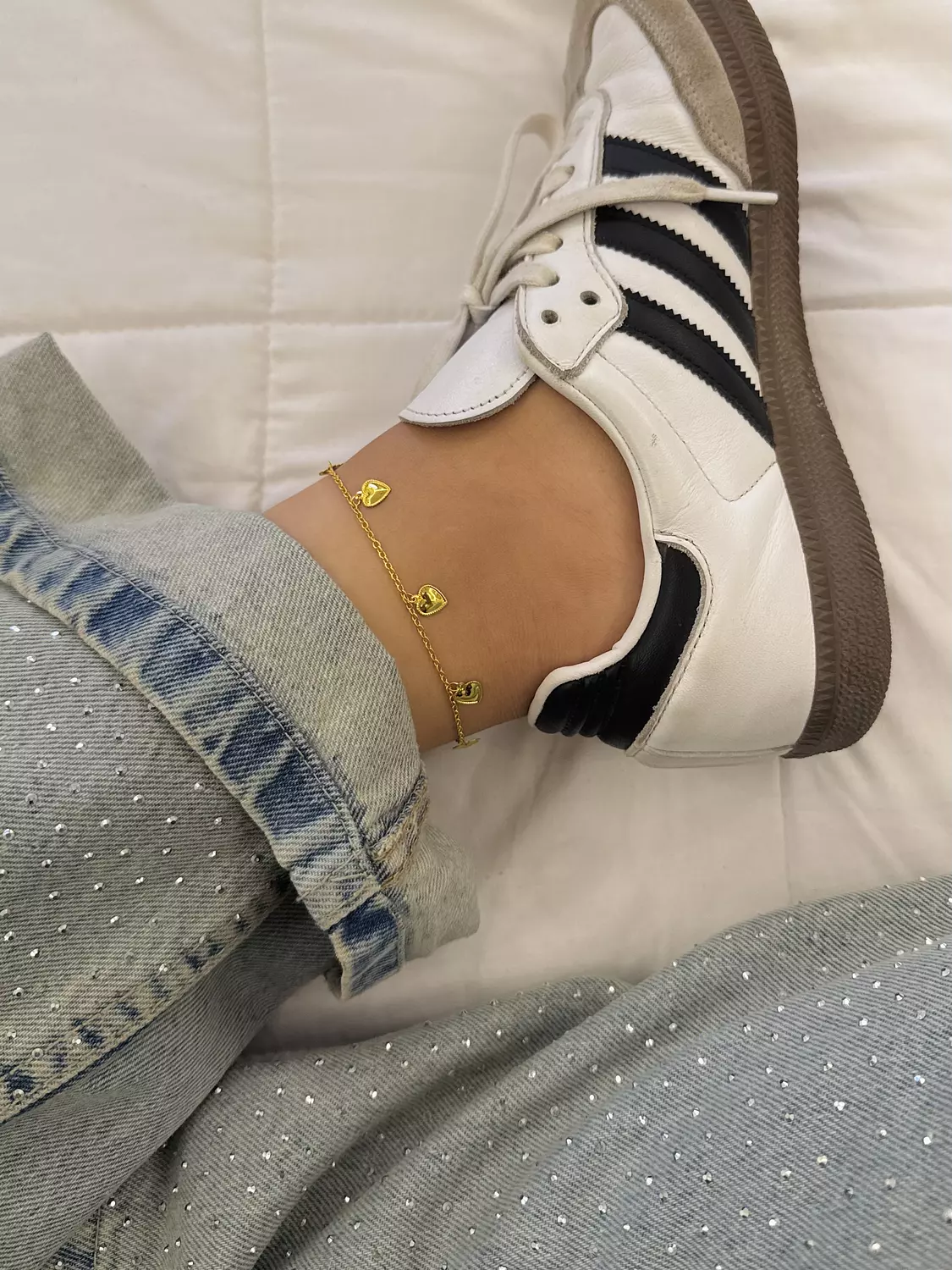 Gold heart anklet  1