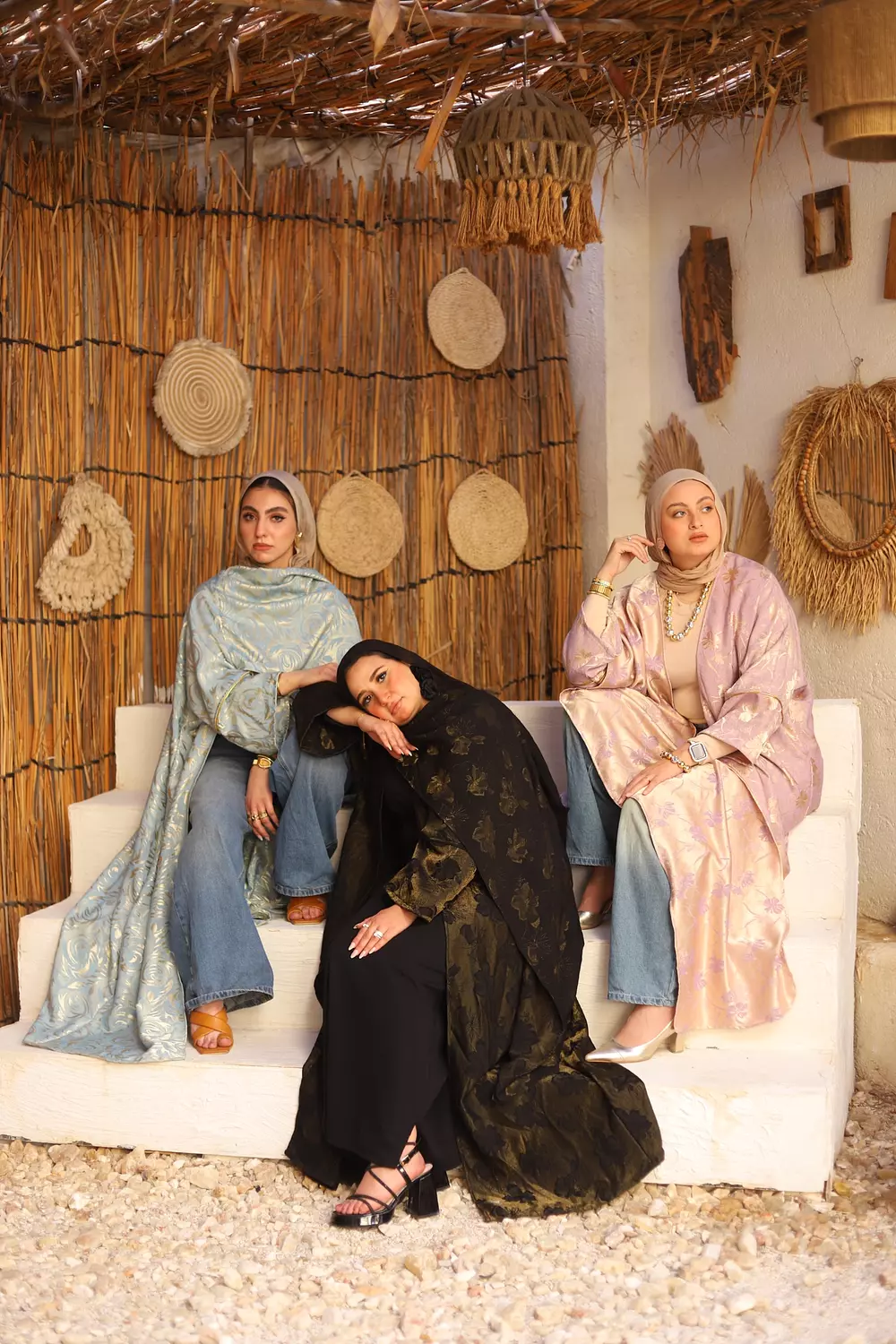 Baby blue & gold Jacquard   4