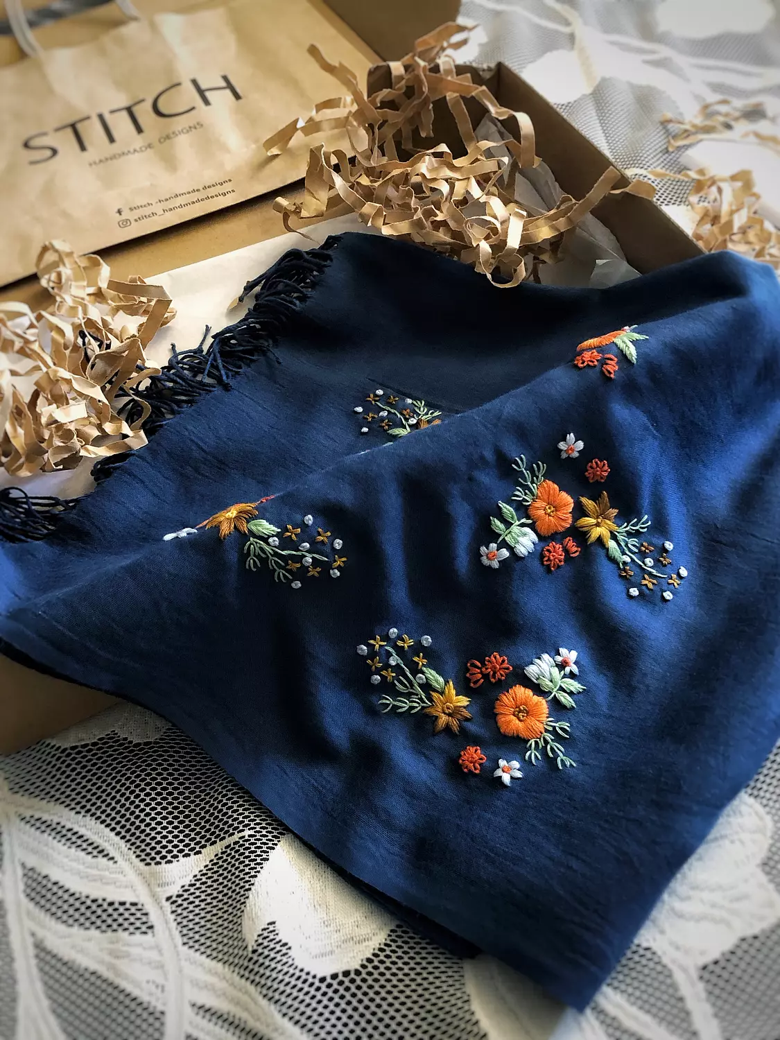 Floral Sky Wrap  Pashmina Shawl  image