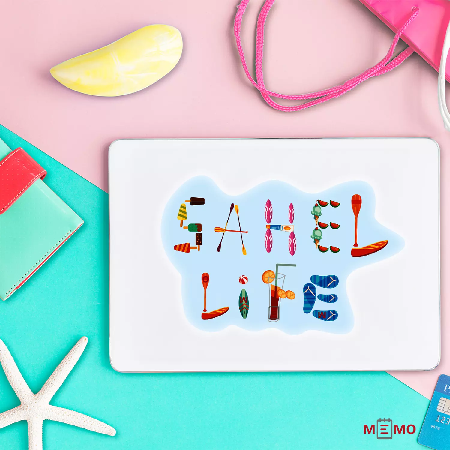 Memo Sahel Life stickers pack , 17x11 cm + 8.5x5.5 , 2 Pieces, for Laptop, Notebook & Car  7