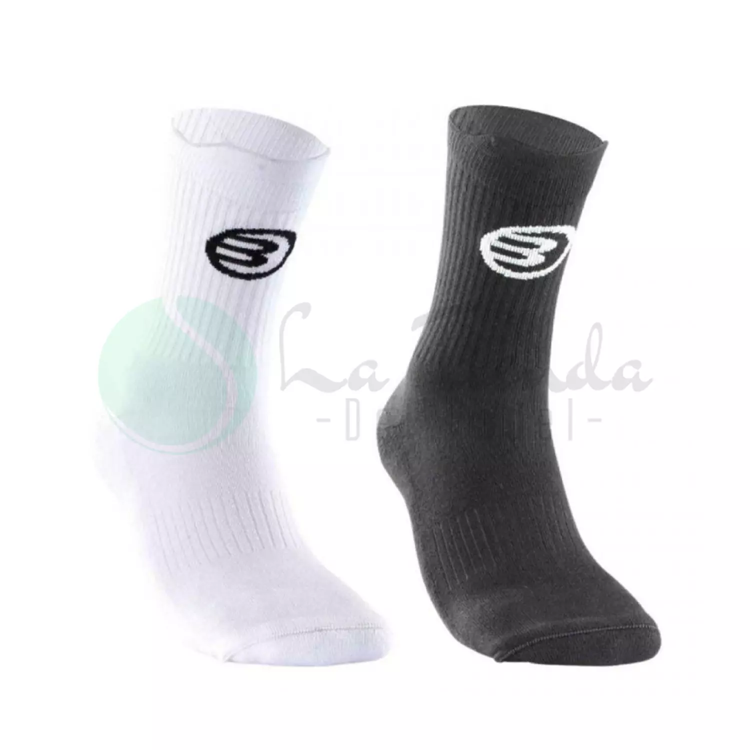 Bullpadel BP253 High Socks Pair - 1 Black & 1 White image
