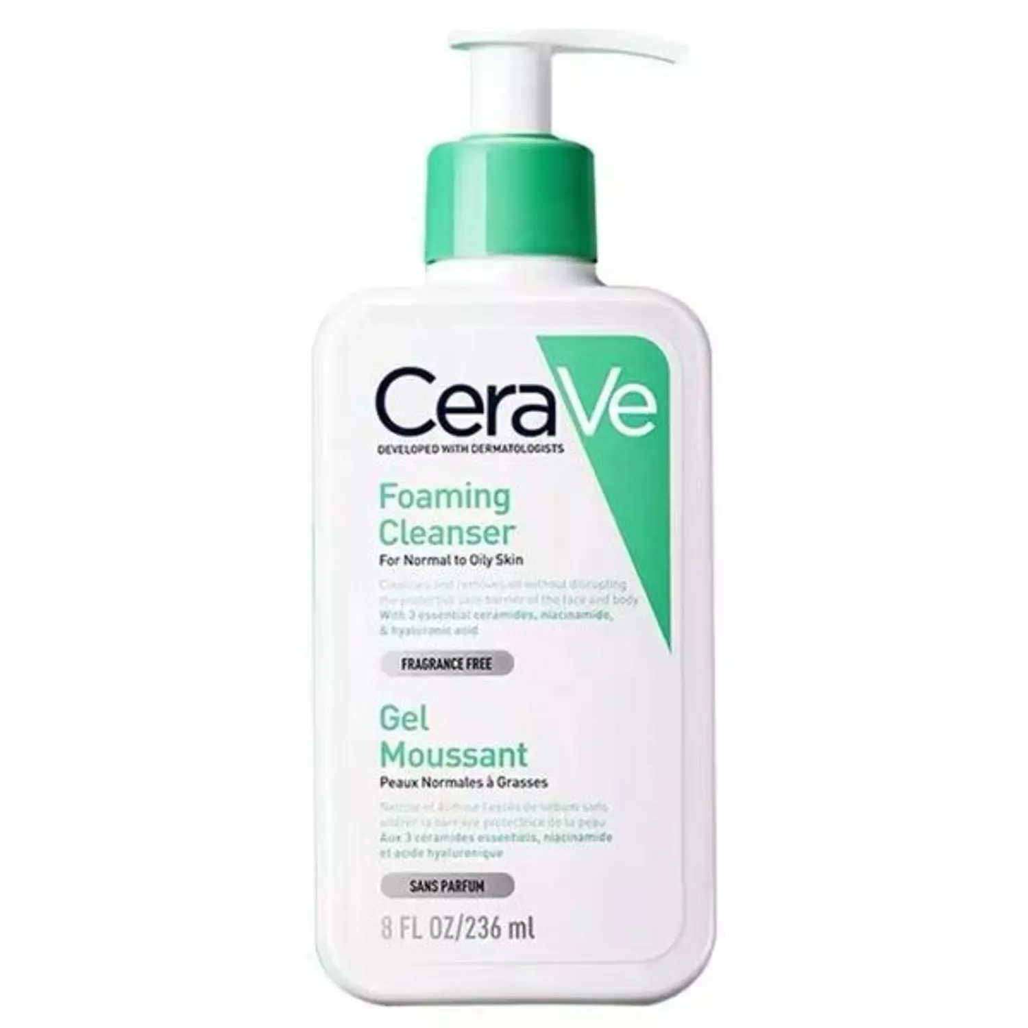 Cerave foaming cleanser - gel moussant - For normal to oily skin image