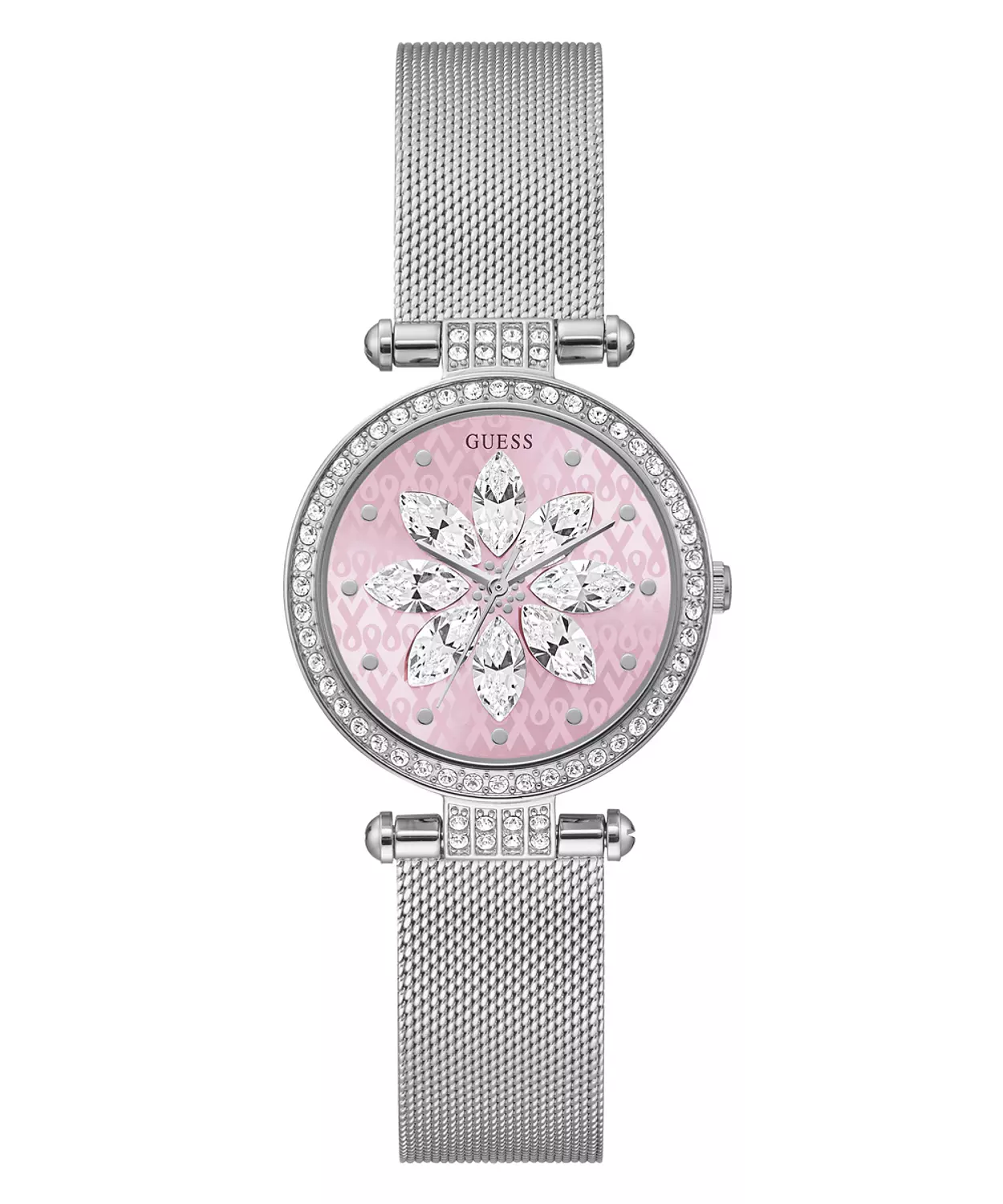 GUESS GW0032L3 ANALOG WATCH For Women Round Shape Silver Stainless Steel/Mesh Polished Bracelet